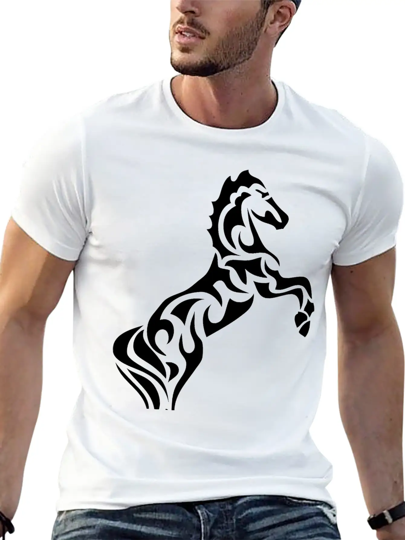 Tribal Horse 1 Lightweight Cotton T-Shirt – Daily Comfort Graphic Shirt