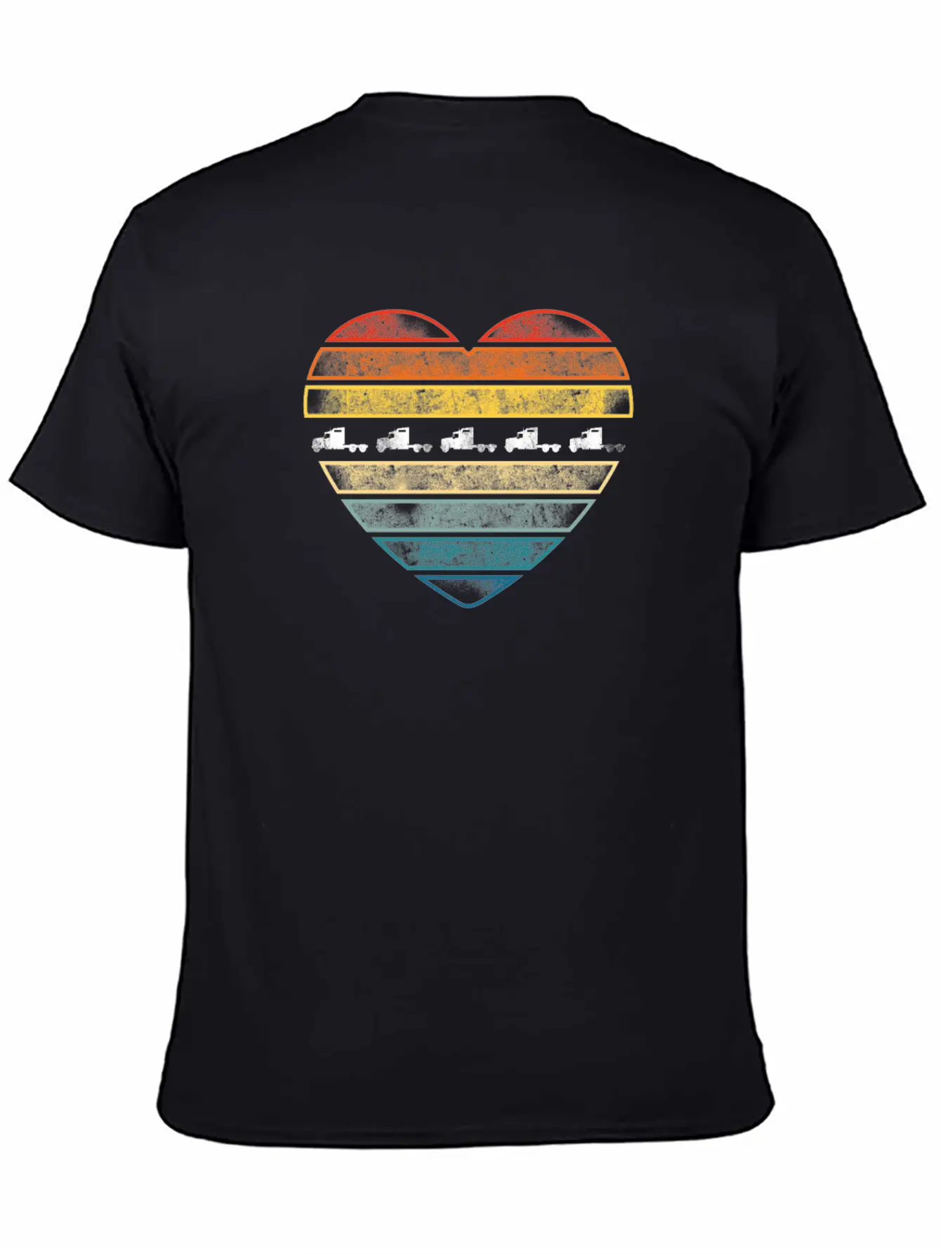 Trucker Truck Driver Retro Heart Lightweight Cotton T-Shirt – Daily Comfort Graphic Shirt