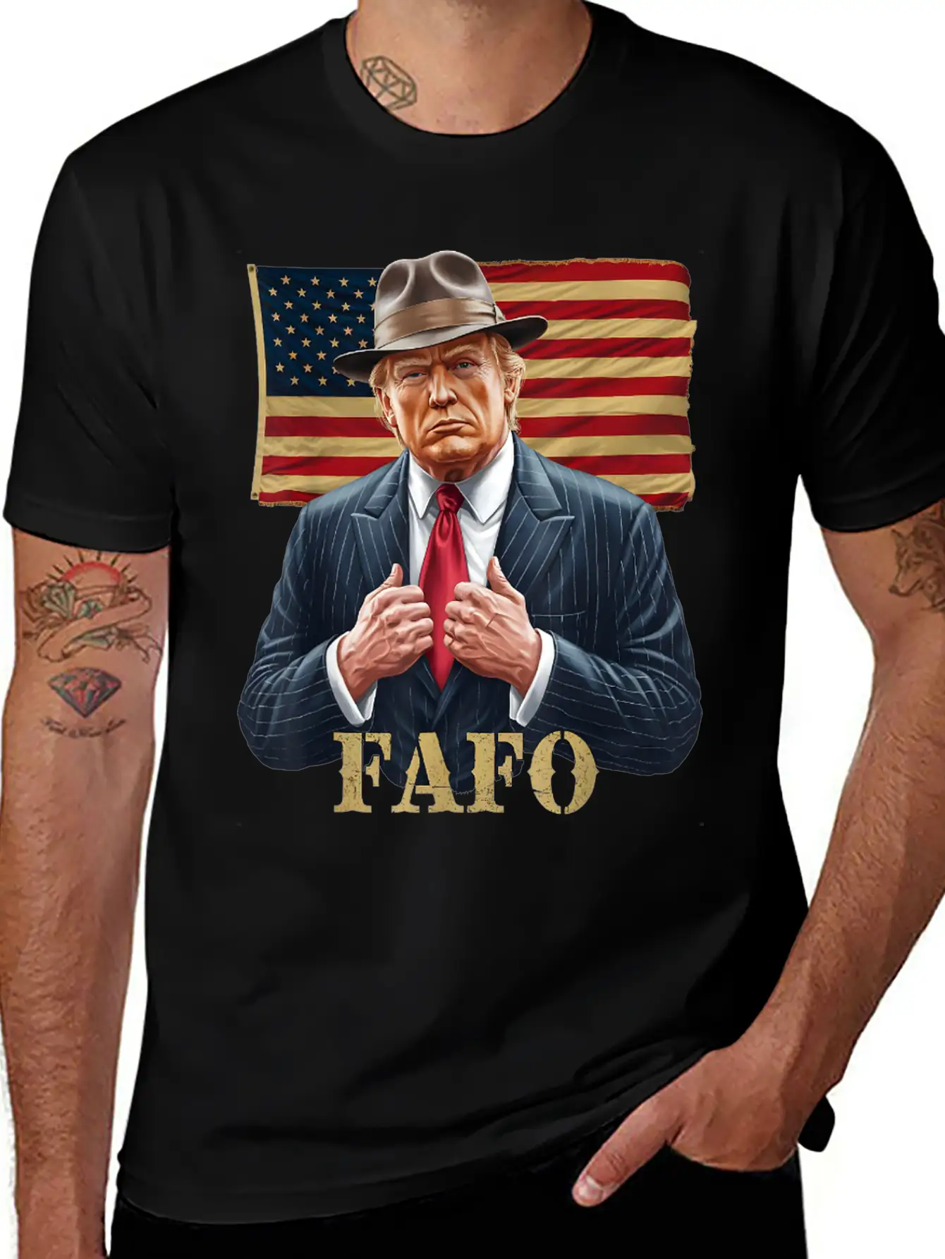 Trump FAFO F Around Find Out US Flag Vintage Lightweight Cotton T-Shirt – Daily Comfort Graphic Shirt