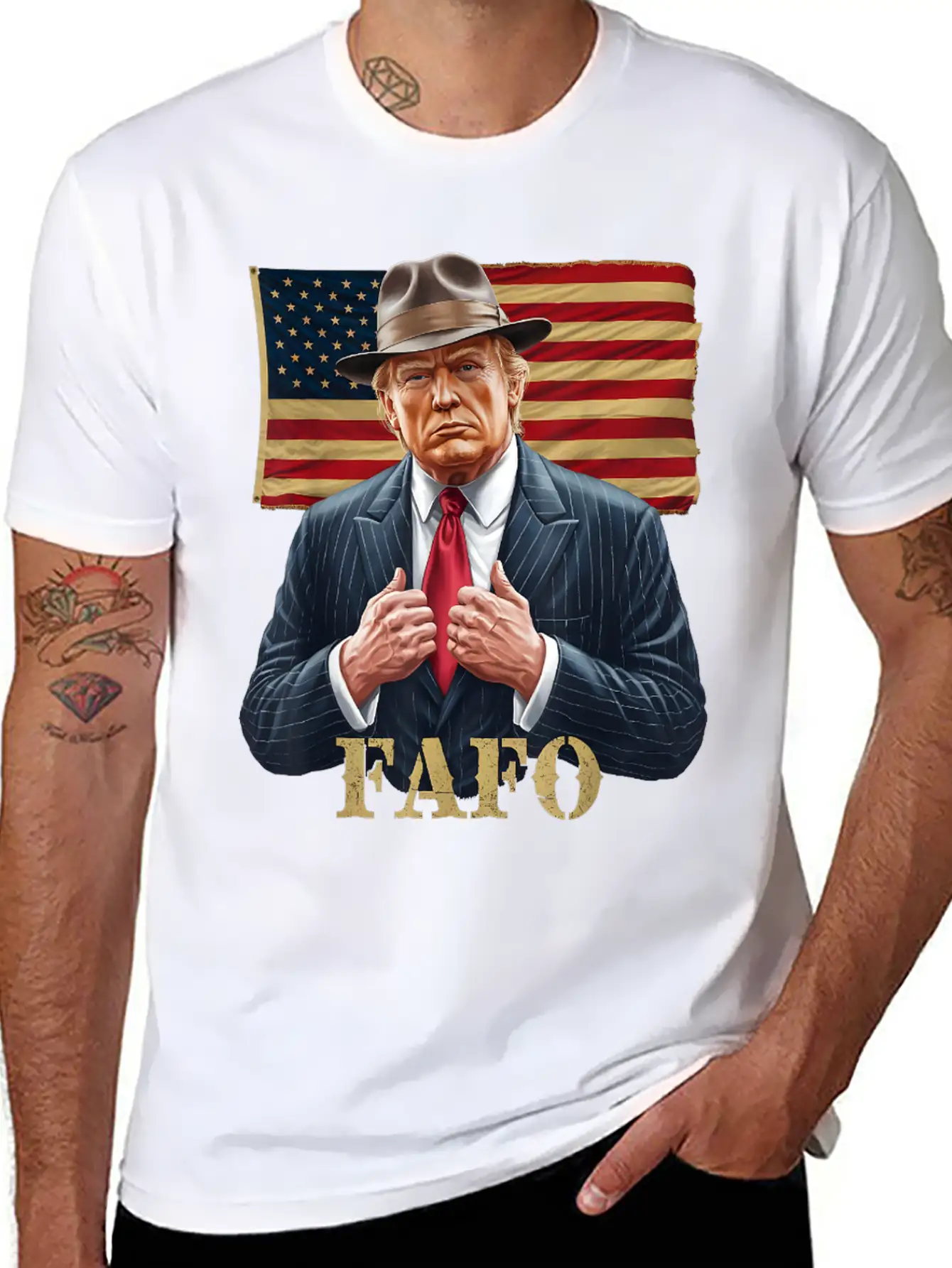 Trump FAFO F Around Find Out US Flag Vintage Lightweight Cotton T-Shirt – Daily Comfort Graphic Shirt