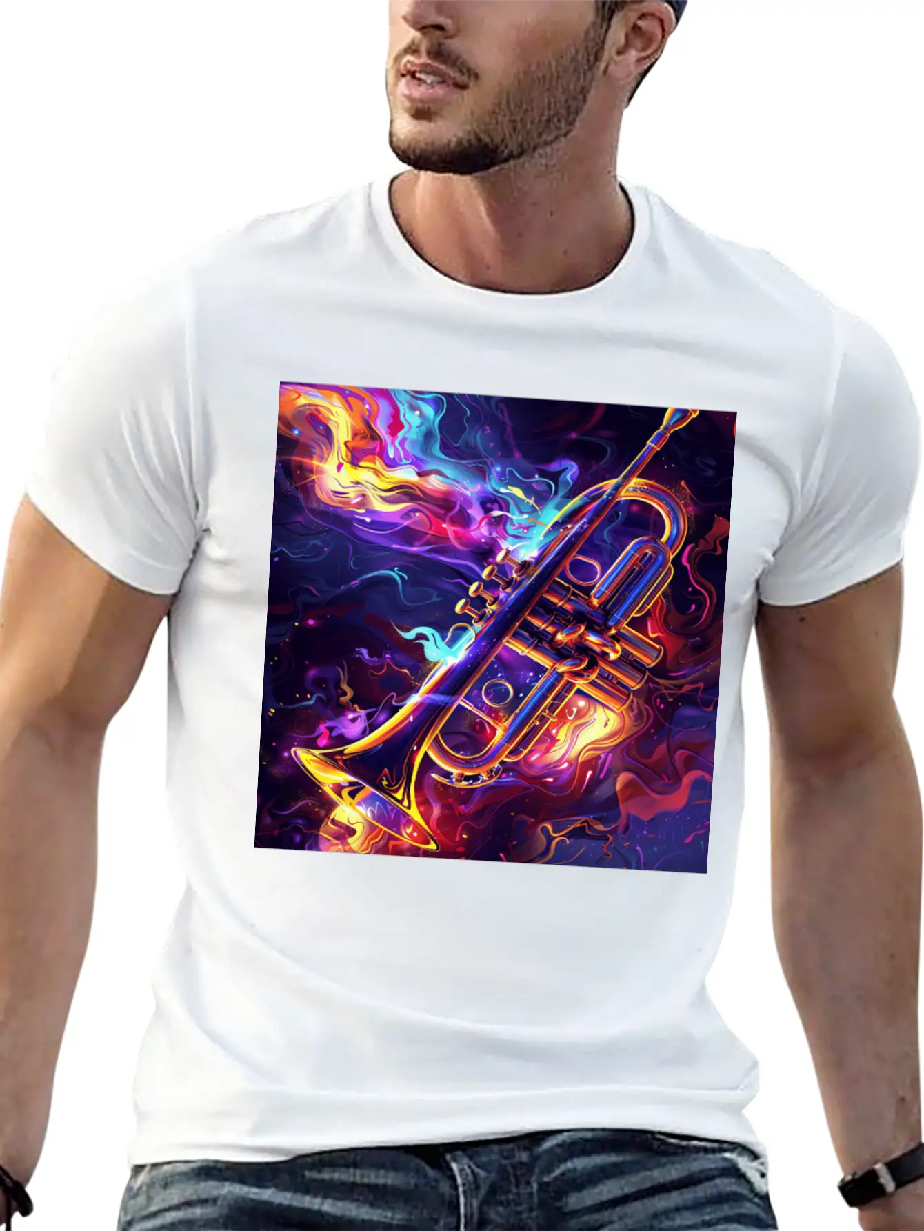 Trumpet Lightweight Cotton T-Shirt – Daily Comfort Graphic Shirt