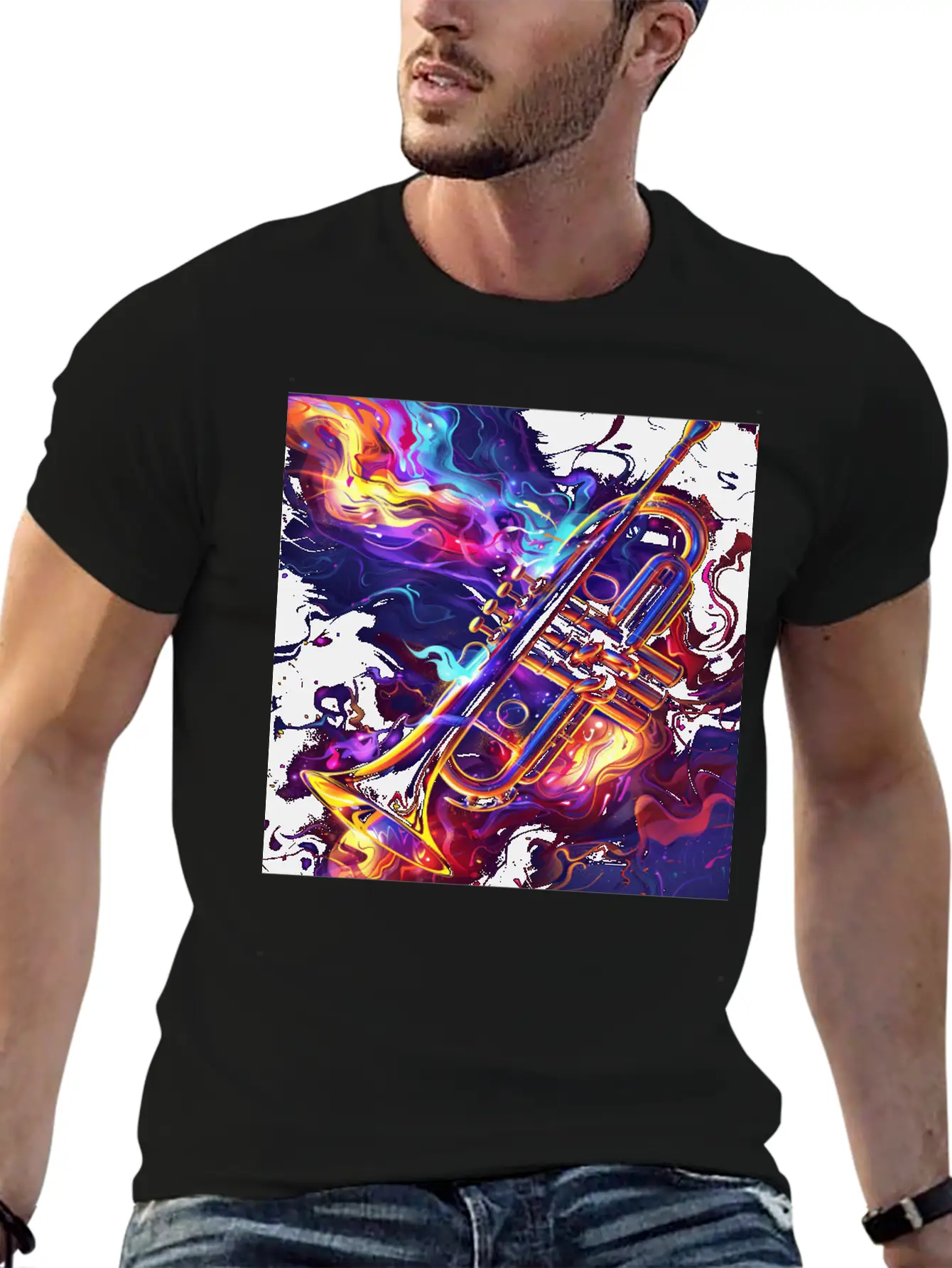 Trumpet Lightweight Cotton T-Shirt – Daily Comfort Graphic Shirt