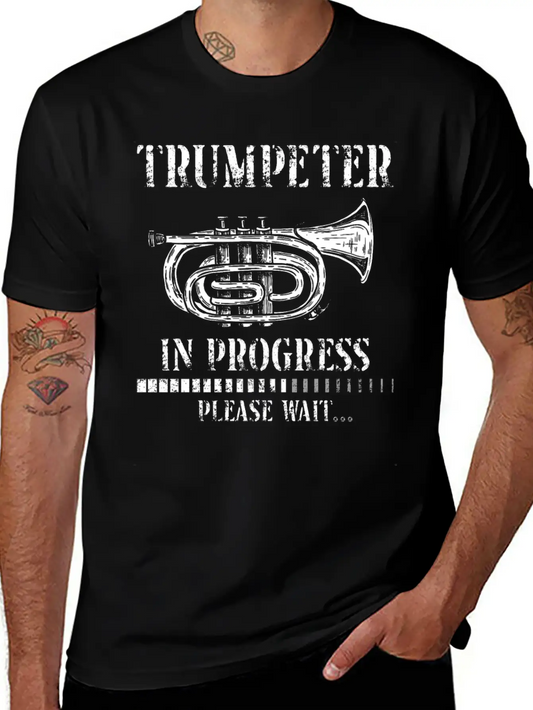 Trumpet Player Vintage Trumpeter Lightweight Cotton T-Shirt – Daily Comfort Graphic Shirt