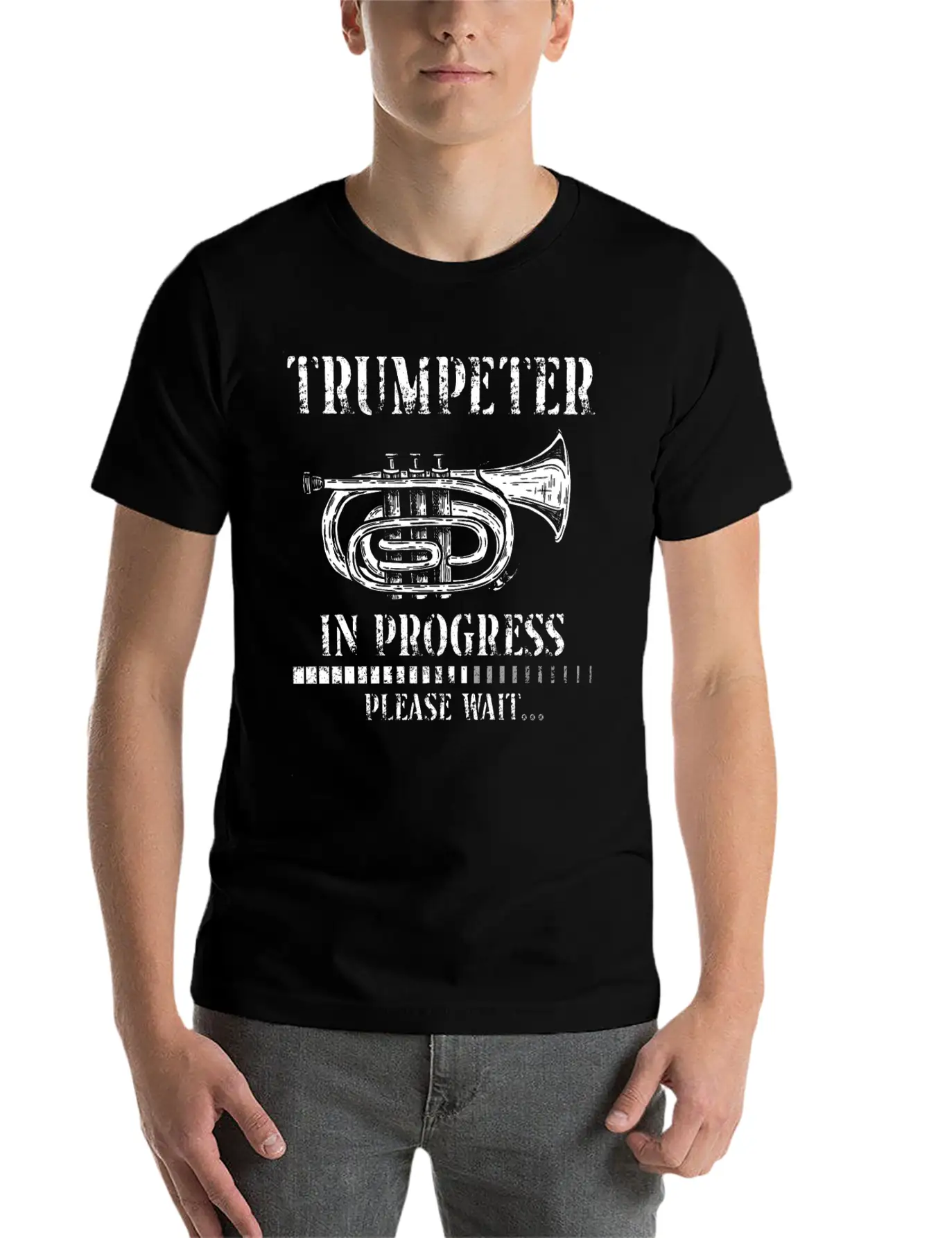 Trumpet Player Vintage Trumpeter Lightweight Cotton T-Shirt – Daily Comfort Graphic Shirt