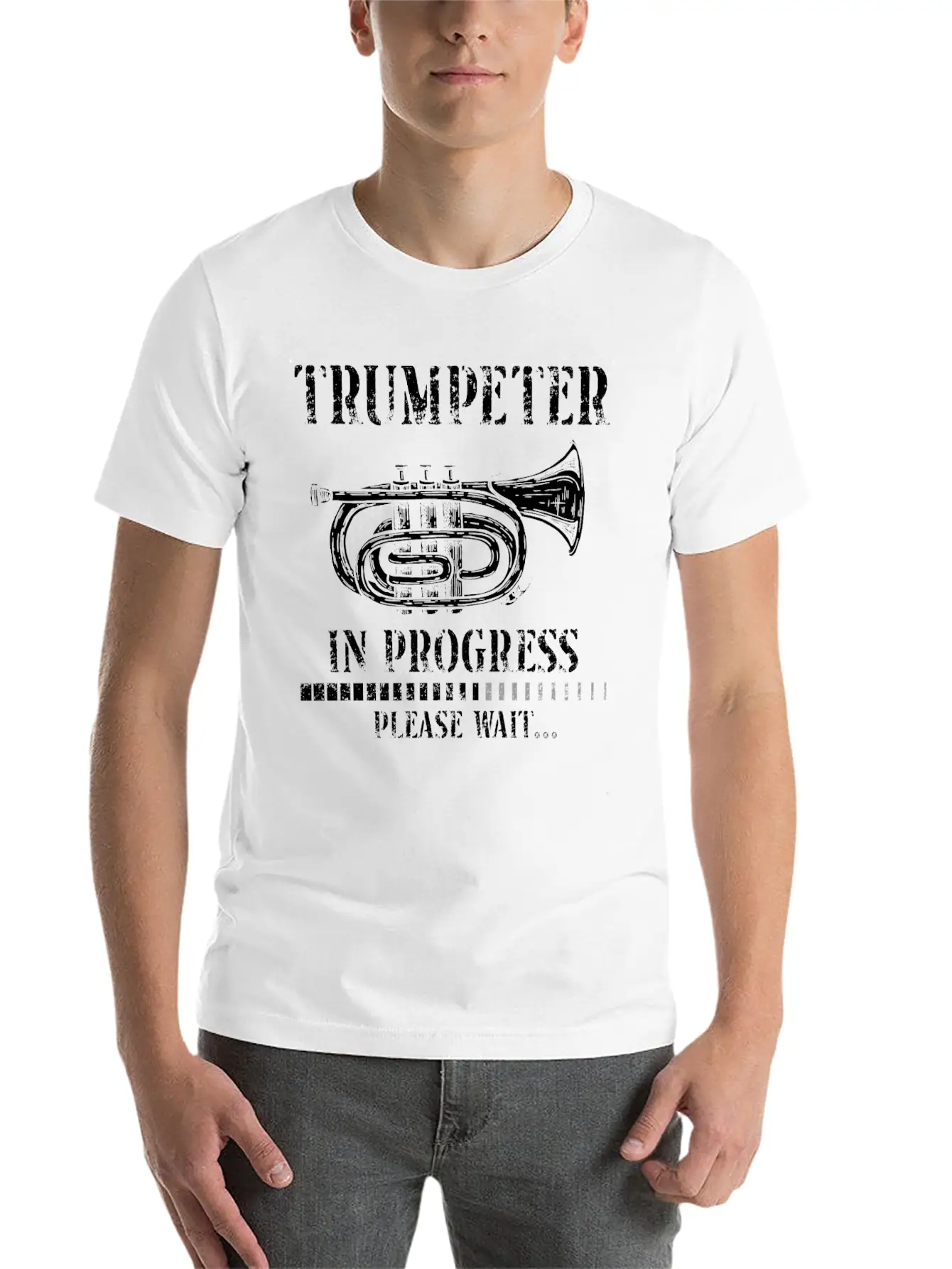 Trumpet Player Vintage Trumpeter Lightweight Cotton T-Shirt – Daily Comfort Graphic Shirt