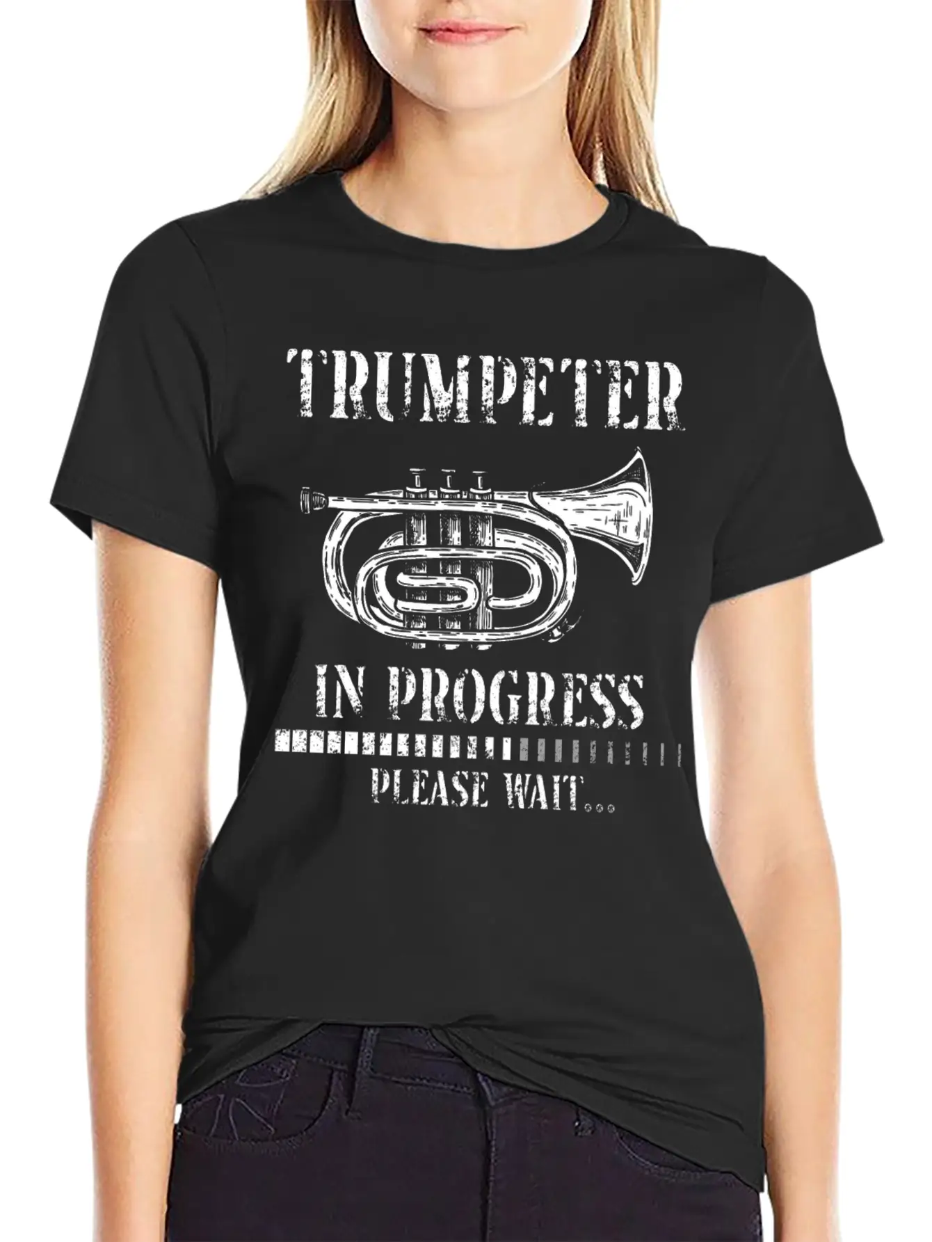 Trumpet Player Vintage Trumpeter Lightweight Cotton T-Shirt – Daily Comfort Graphic Shirt