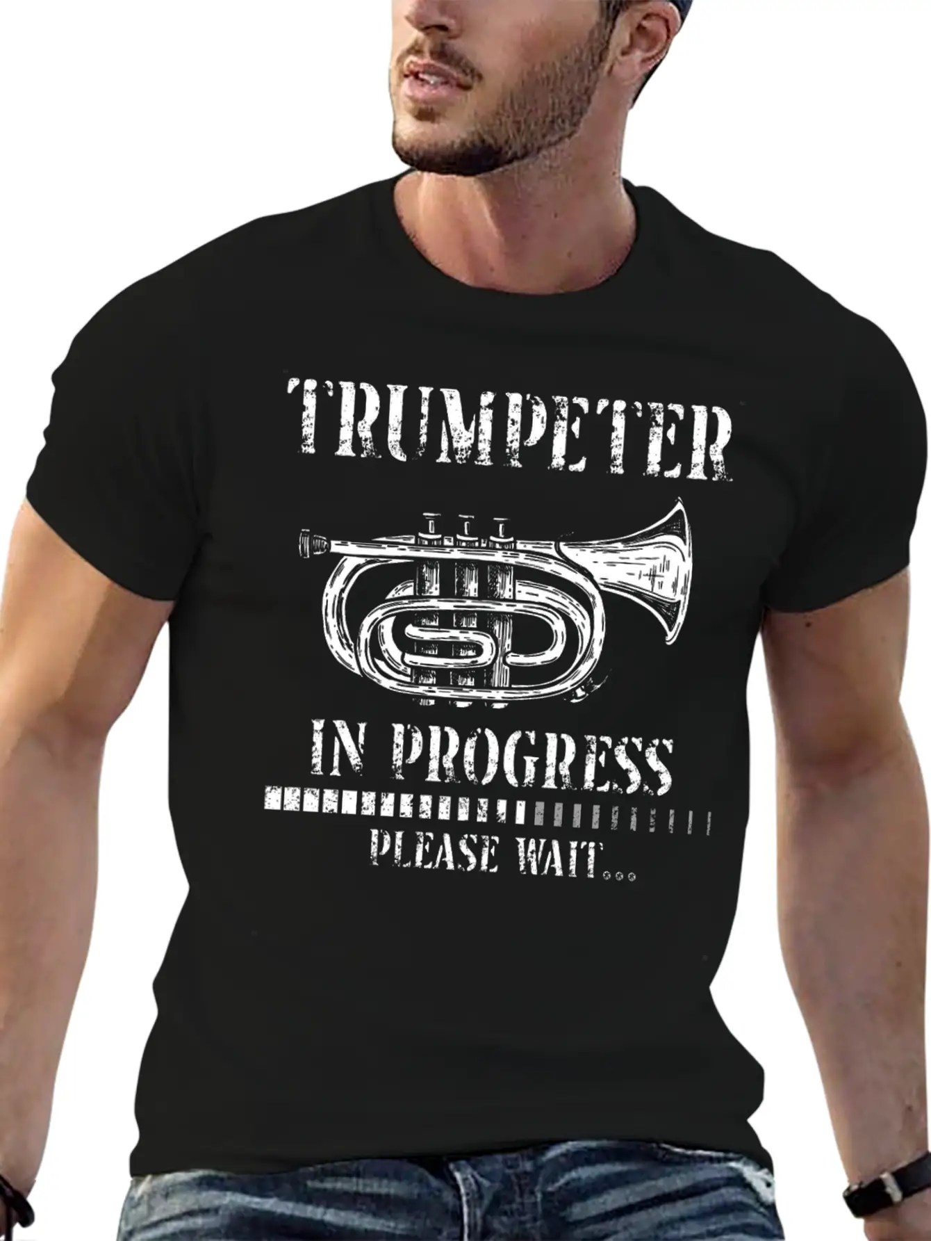Trumpet Player Vintage Trumpeter Lightweight Cotton T-Shirt – Daily Comfort Graphic Shirt
