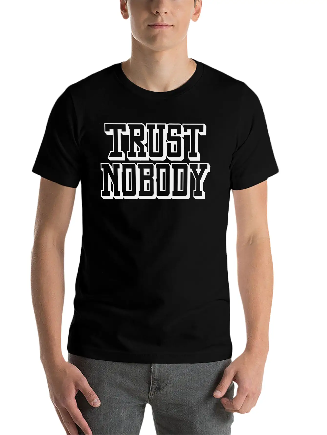 Trust Nobody Lightweight Cotton T-Shirt – Daily Comfort Graphic Shirt