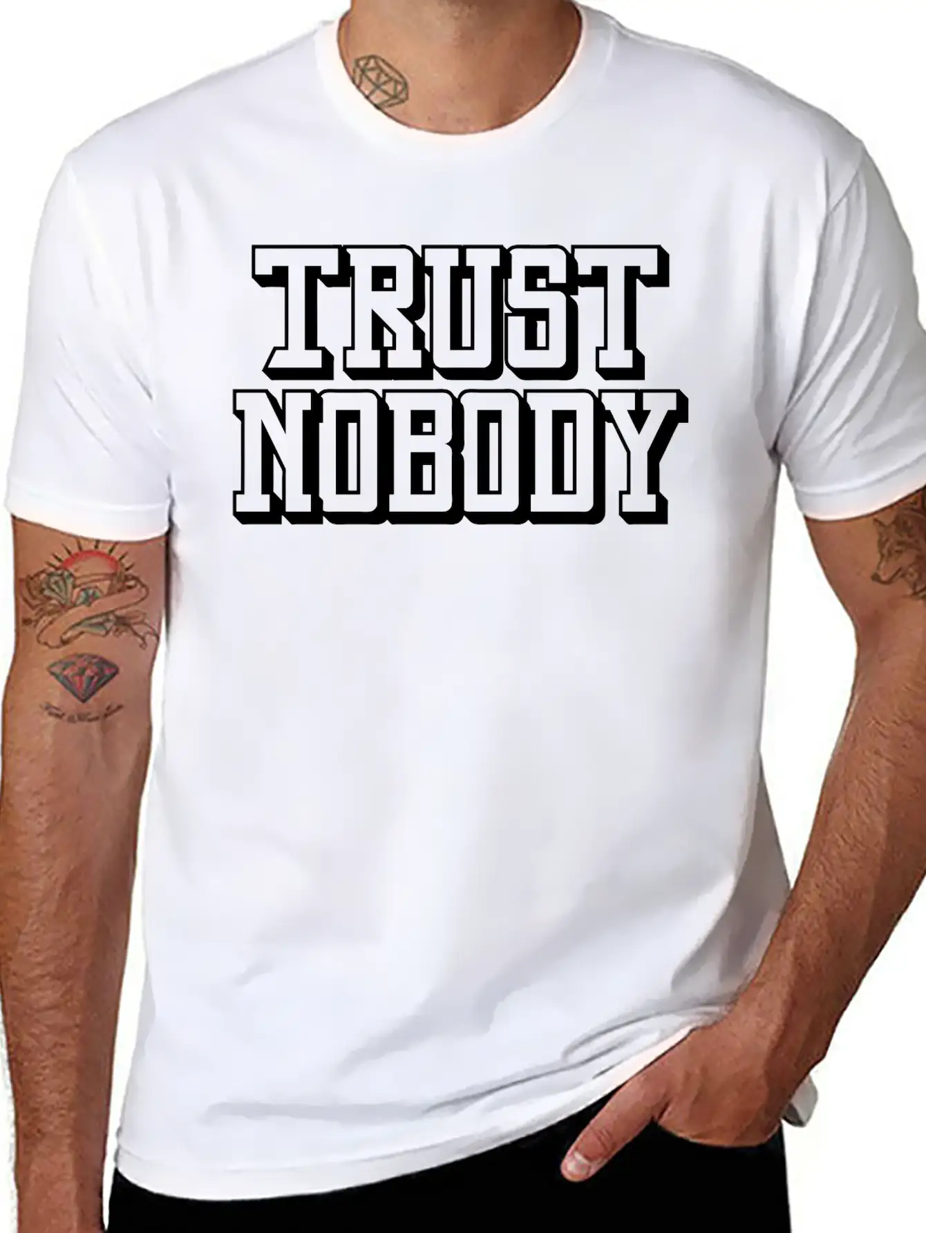 Trust Nobody Lightweight Cotton T-Shirt – Daily Comfort Graphic Shirt