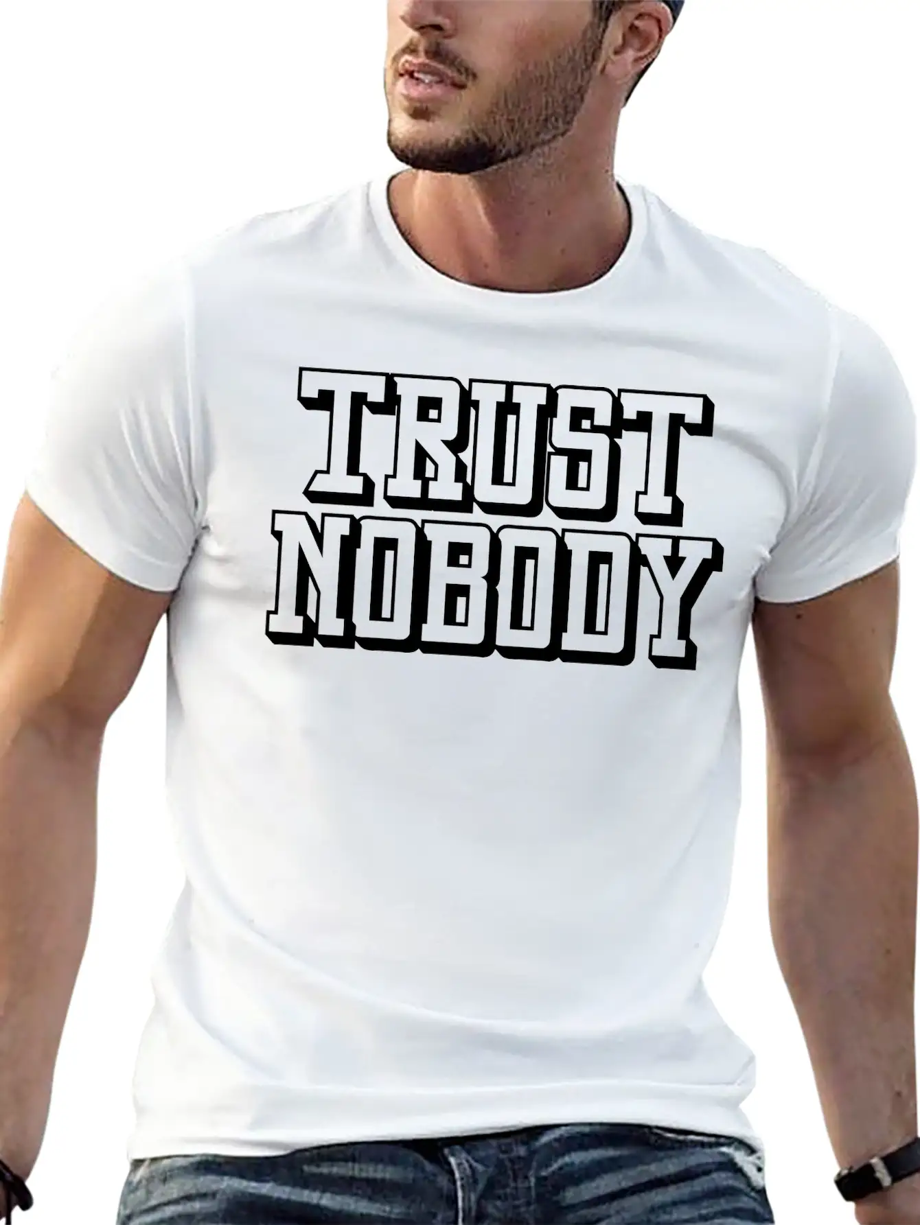 Trust Nobody Lightweight Cotton T-Shirt – Daily Comfort Graphic Shirt