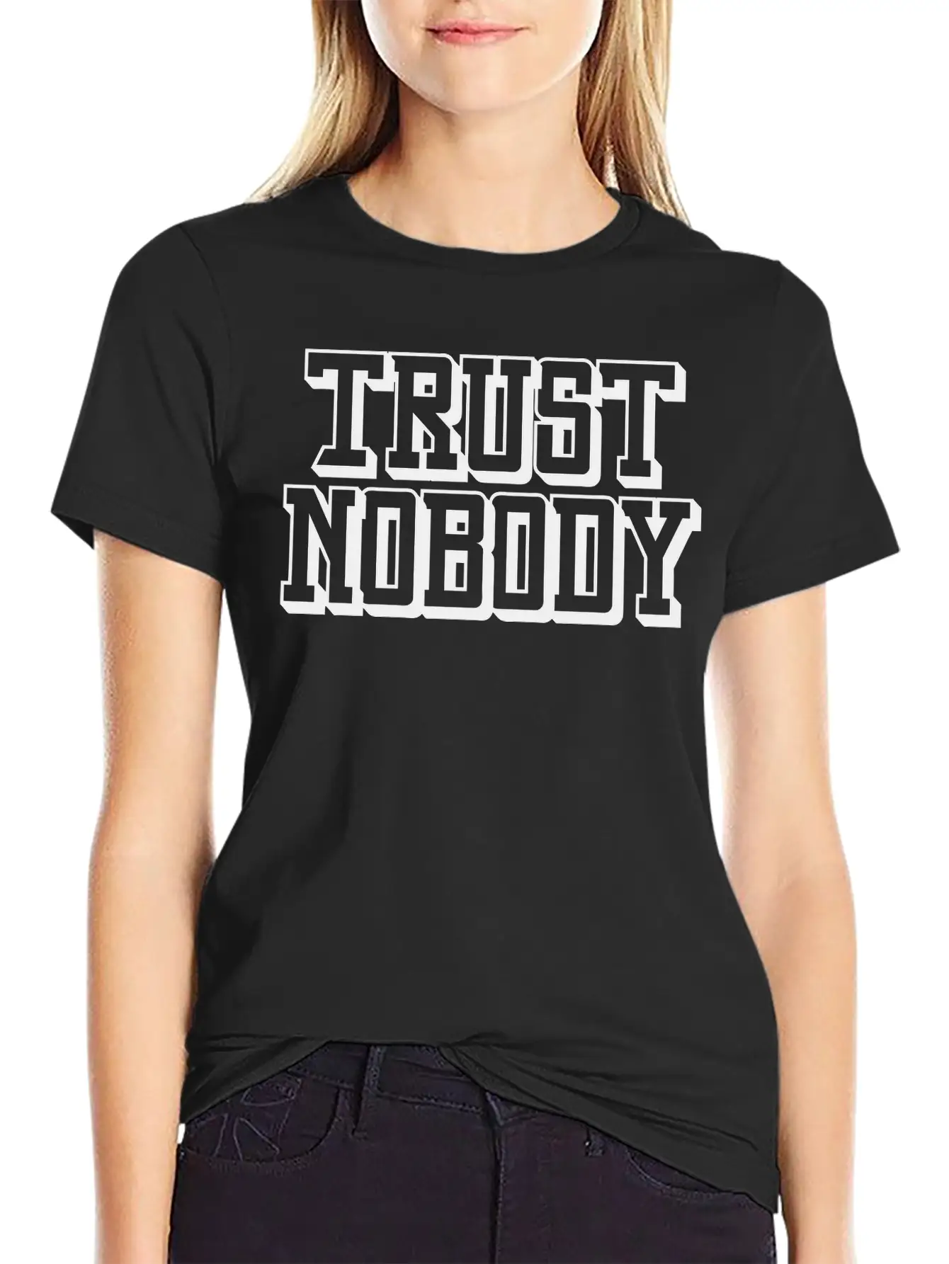 Trust Nobody Lightweight Cotton T-Shirt – Daily Comfort Graphic Shirt