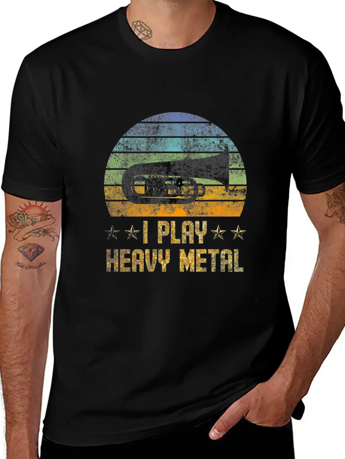 Tuba I Play Heavy Metal Lightweight Cotton T-Shirt – Daily Comfort Graphic Shirt