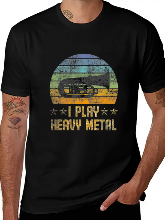 Tuba I Play Heavy Metal Lightweight Cotton T-Shirt – Daily Comfort Graphic Shirt