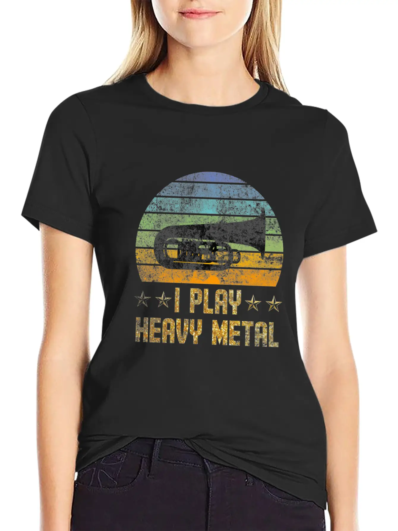 Tuba I Play Heavy Metal Lightweight Cotton T-Shirt – Daily Comfort Graphic Shirt