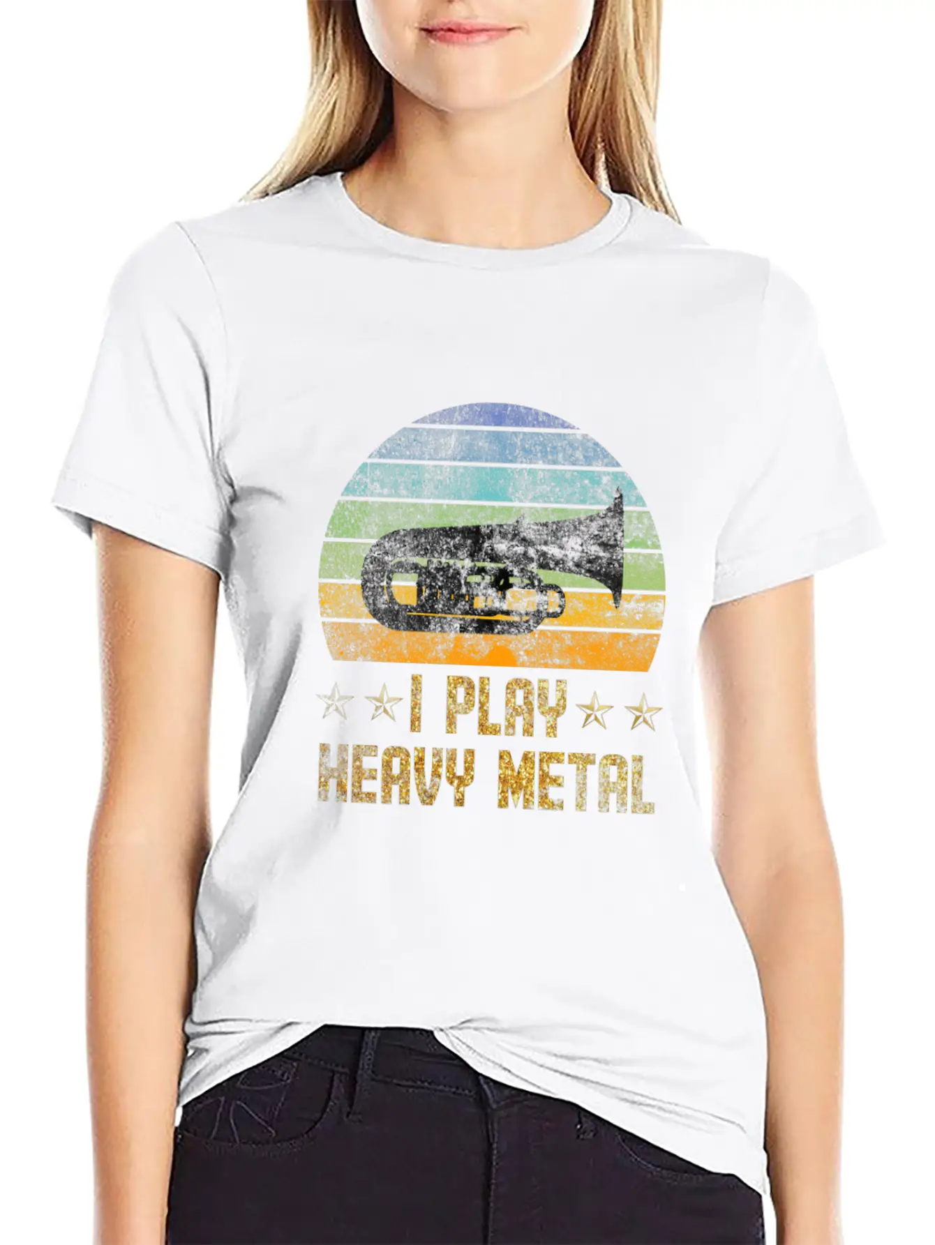 Tuba I Play Heavy Metal Lightweight Cotton T-Shirt – Daily Comfort Graphic Shirt