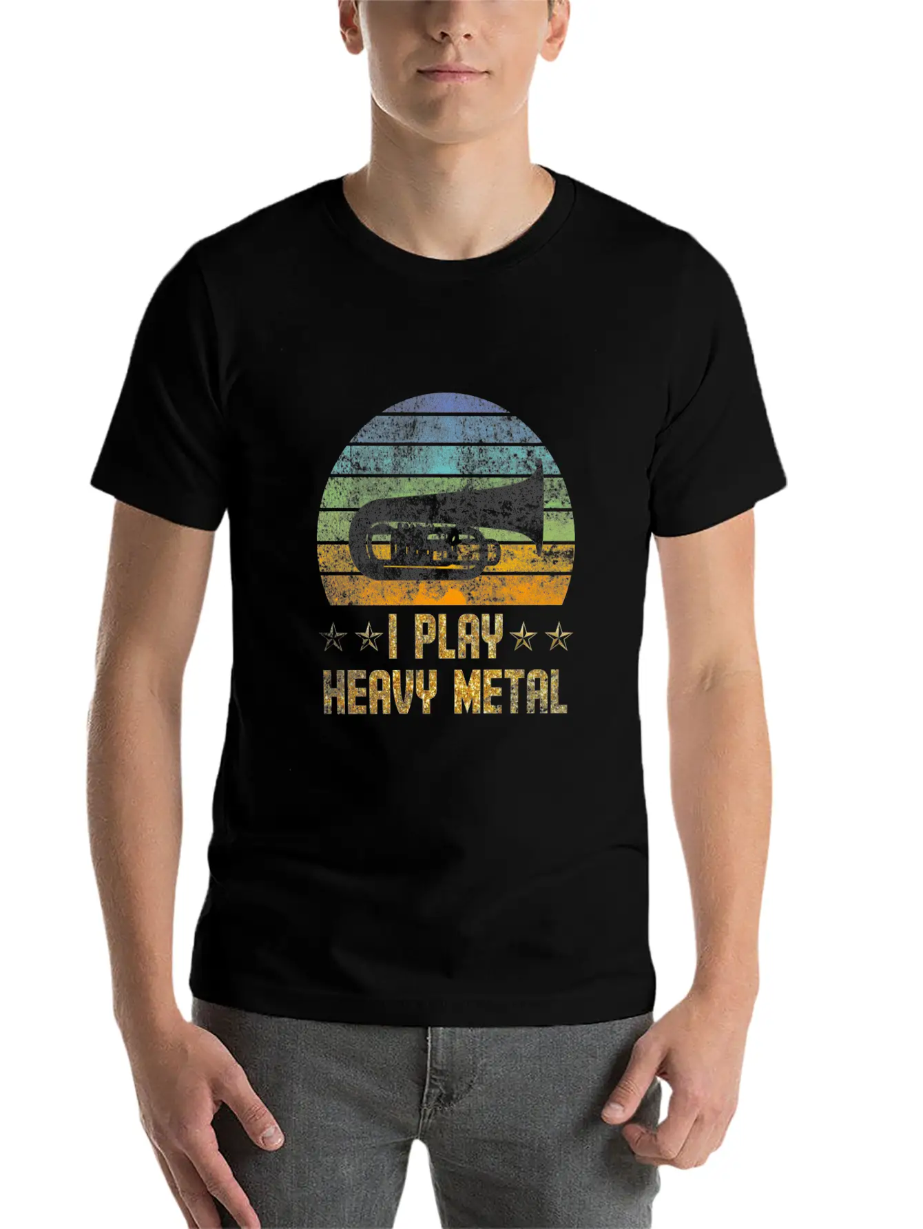 Tuba I Play Heavy Metal Lightweight Cotton T-Shirt – Daily Comfort Graphic Shirt
