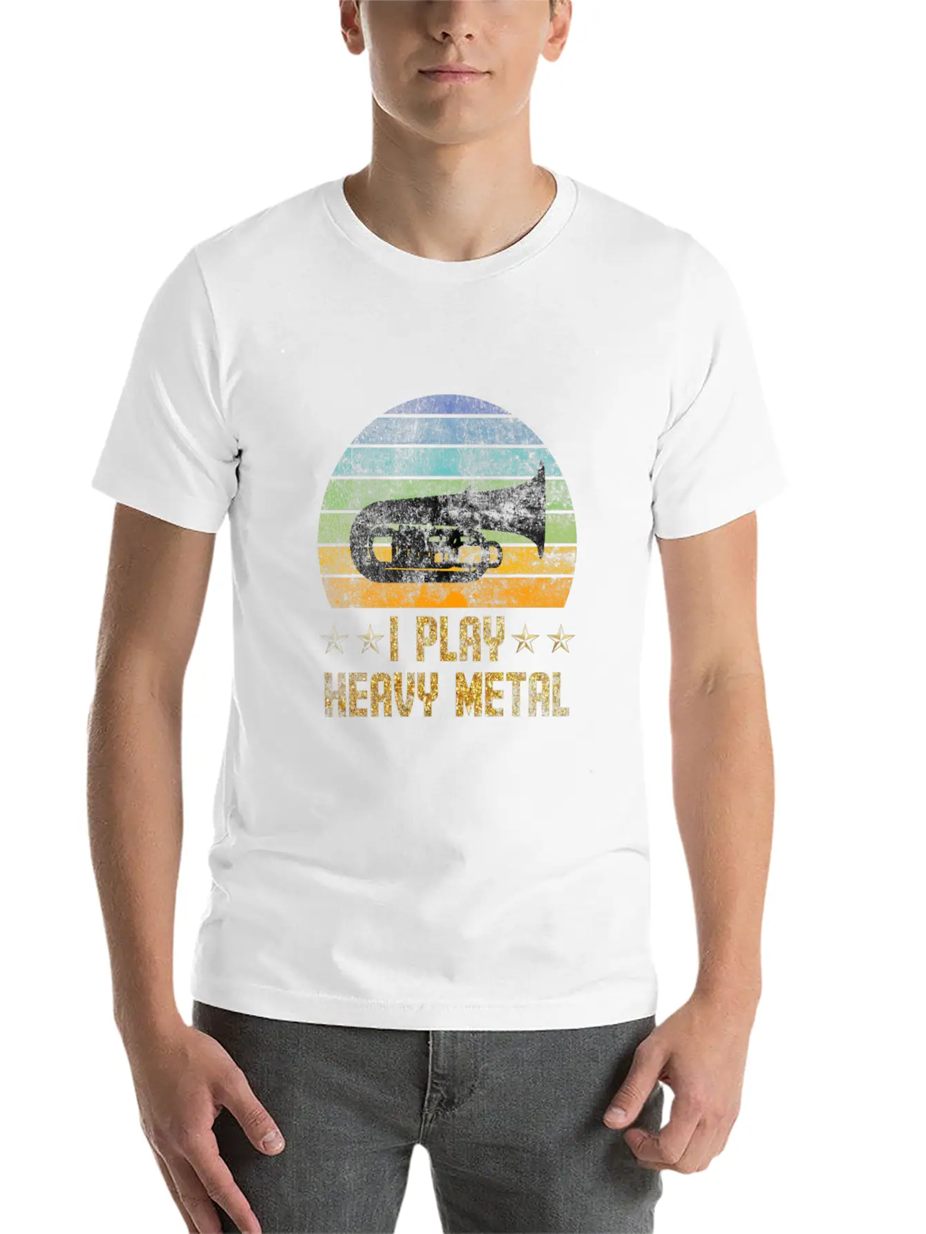 Tuba I Play Heavy Metal Lightweight Cotton T-Shirt – Daily Comfort Graphic Shirt