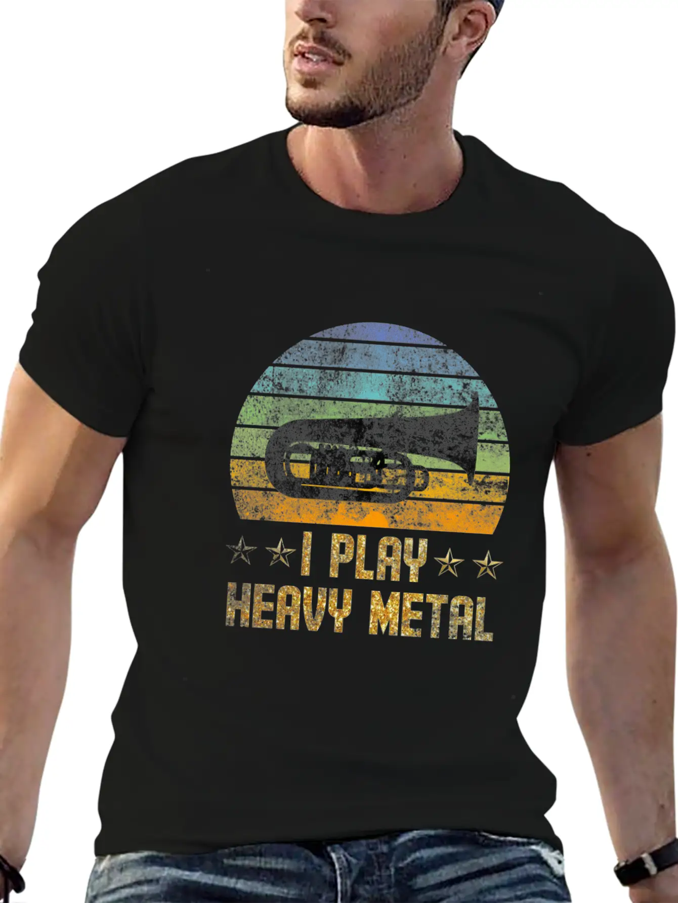 Tuba I Play Heavy Metal Lightweight Cotton T-Shirt – Daily Comfort Graphic Shirt