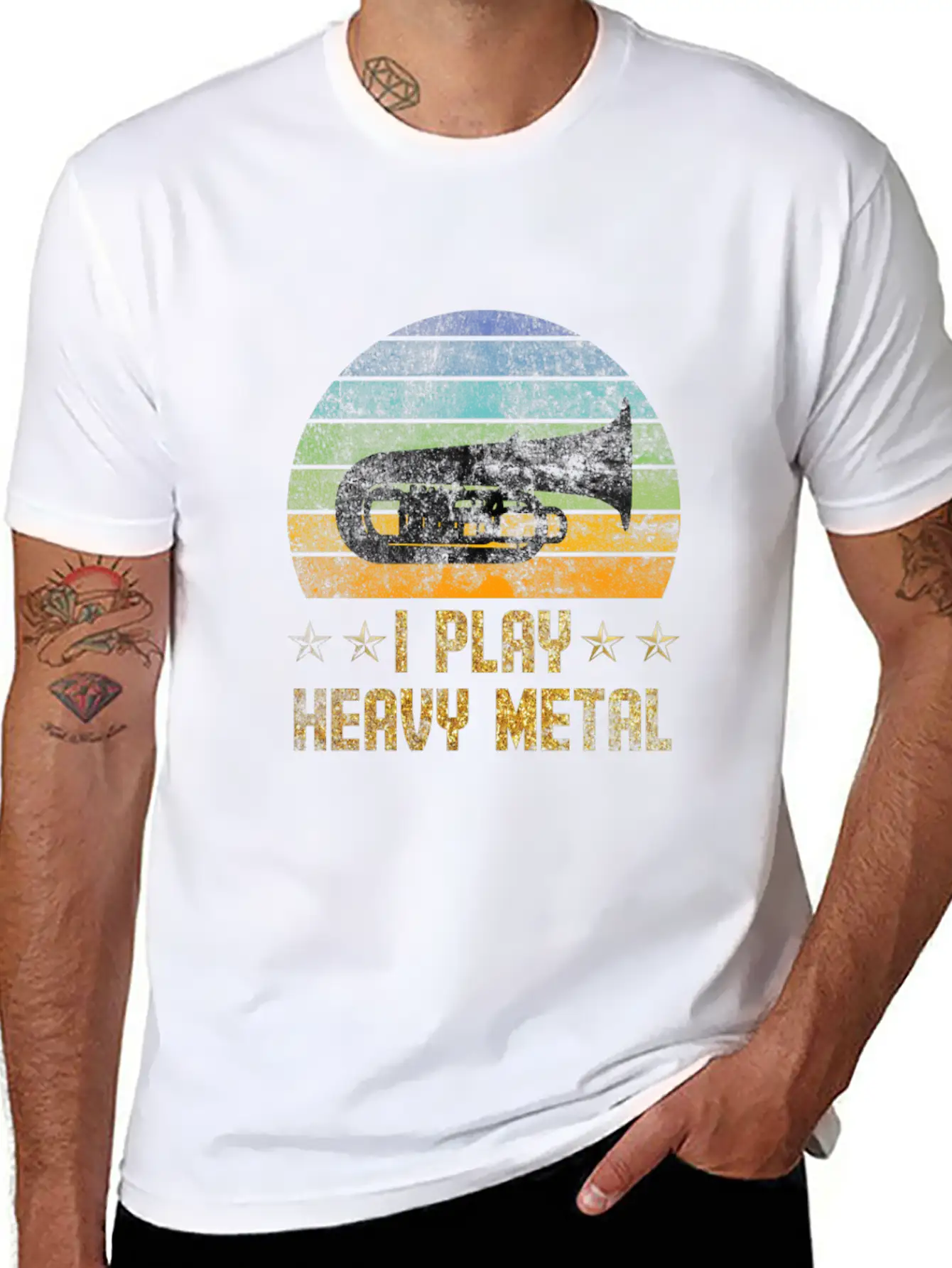 Tuba I Play Heavy Metal Lightweight Cotton T-Shirt – Daily Comfort Graphic Shirt