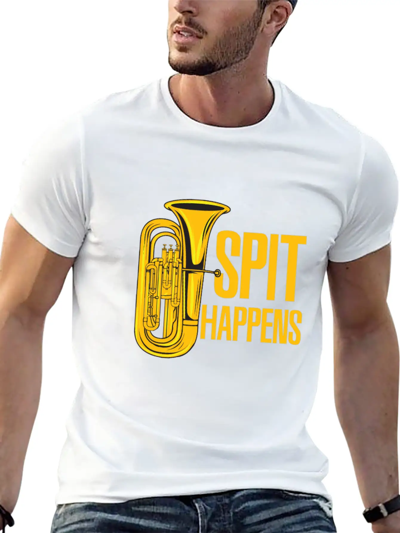 Tuba - Spit Happens Funny - Concert Lightweight Cotton T-Shirt – Daily Comfort Graphic Shirt