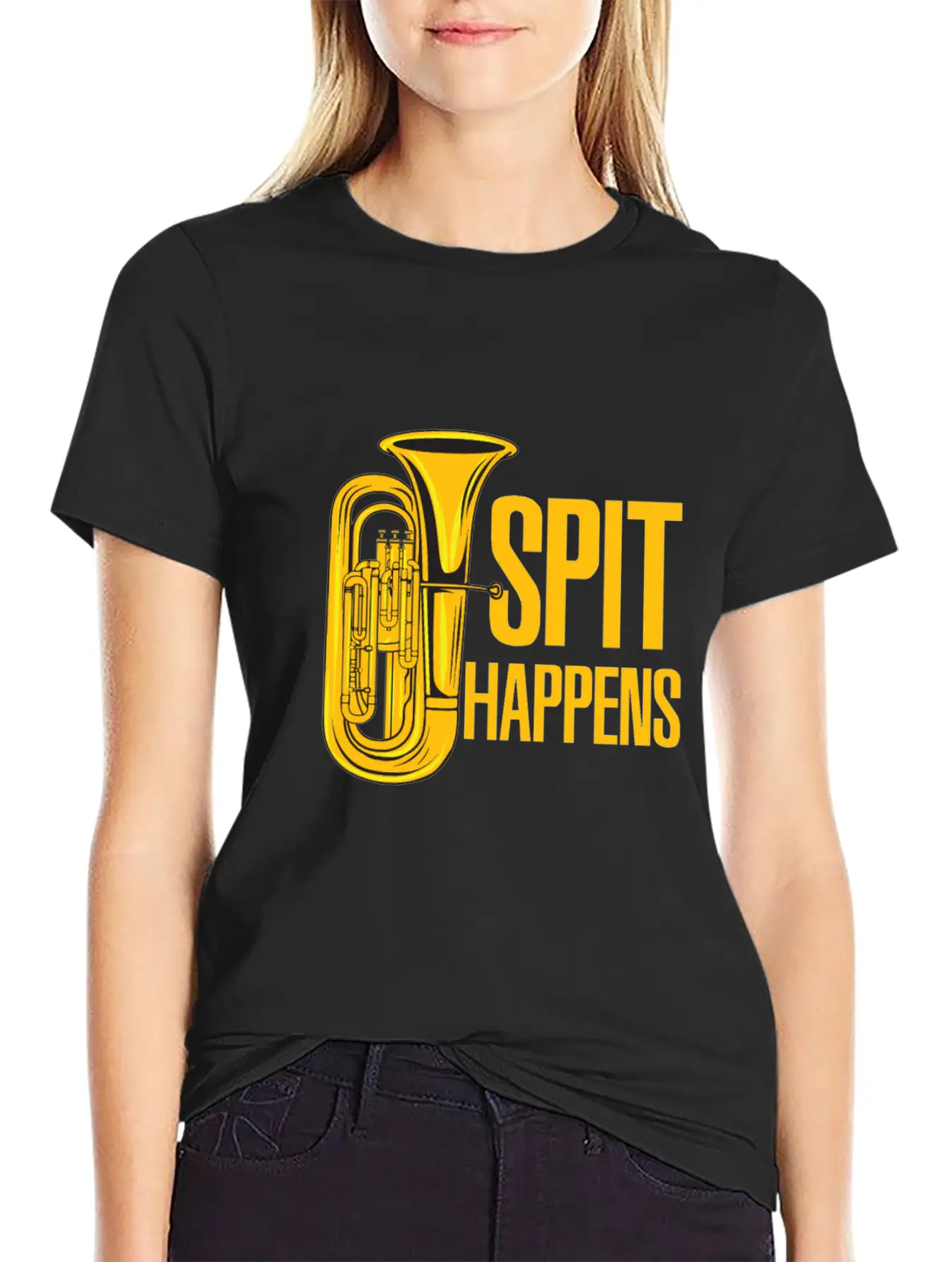 Tuba - Spit Happens Funny - Concert Lightweight Cotton T-Shirt – Daily Comfort Graphic Shirt