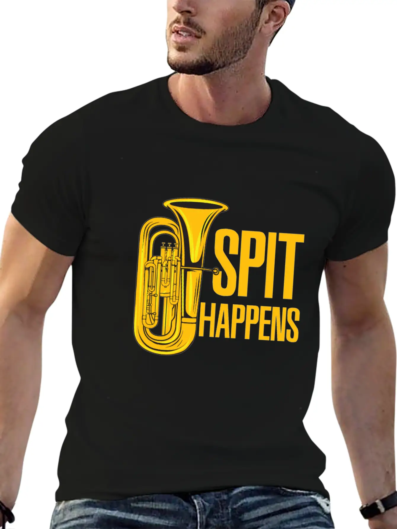 Tuba - Spit Happens Funny - Concert Lightweight Cotton T-Shirt – Daily Comfort Graphic Shirt