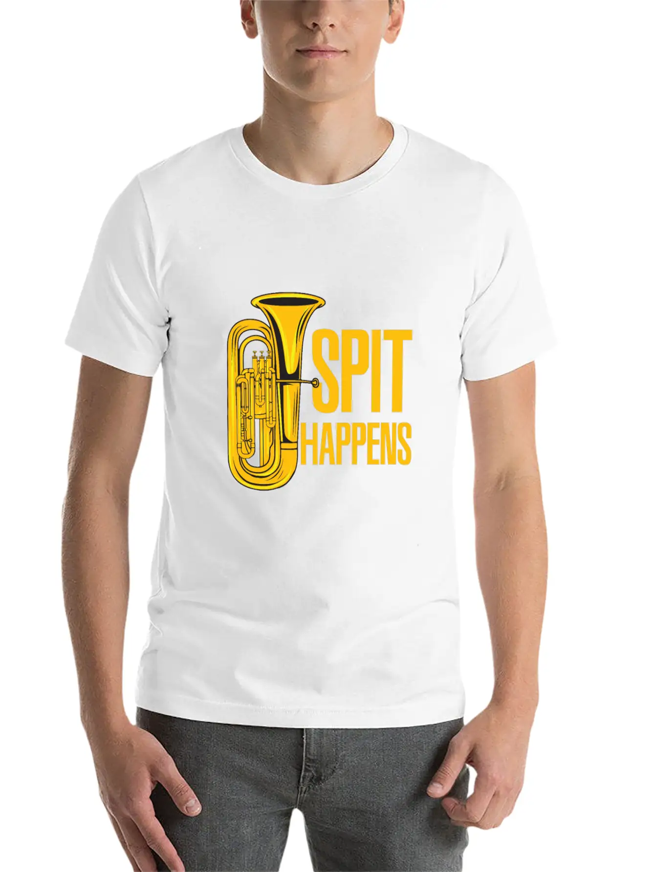 Tuba - Spit Happens Funny - Concert Lightweight Cotton T-Shirt – Daily Comfort Graphic Shirt
