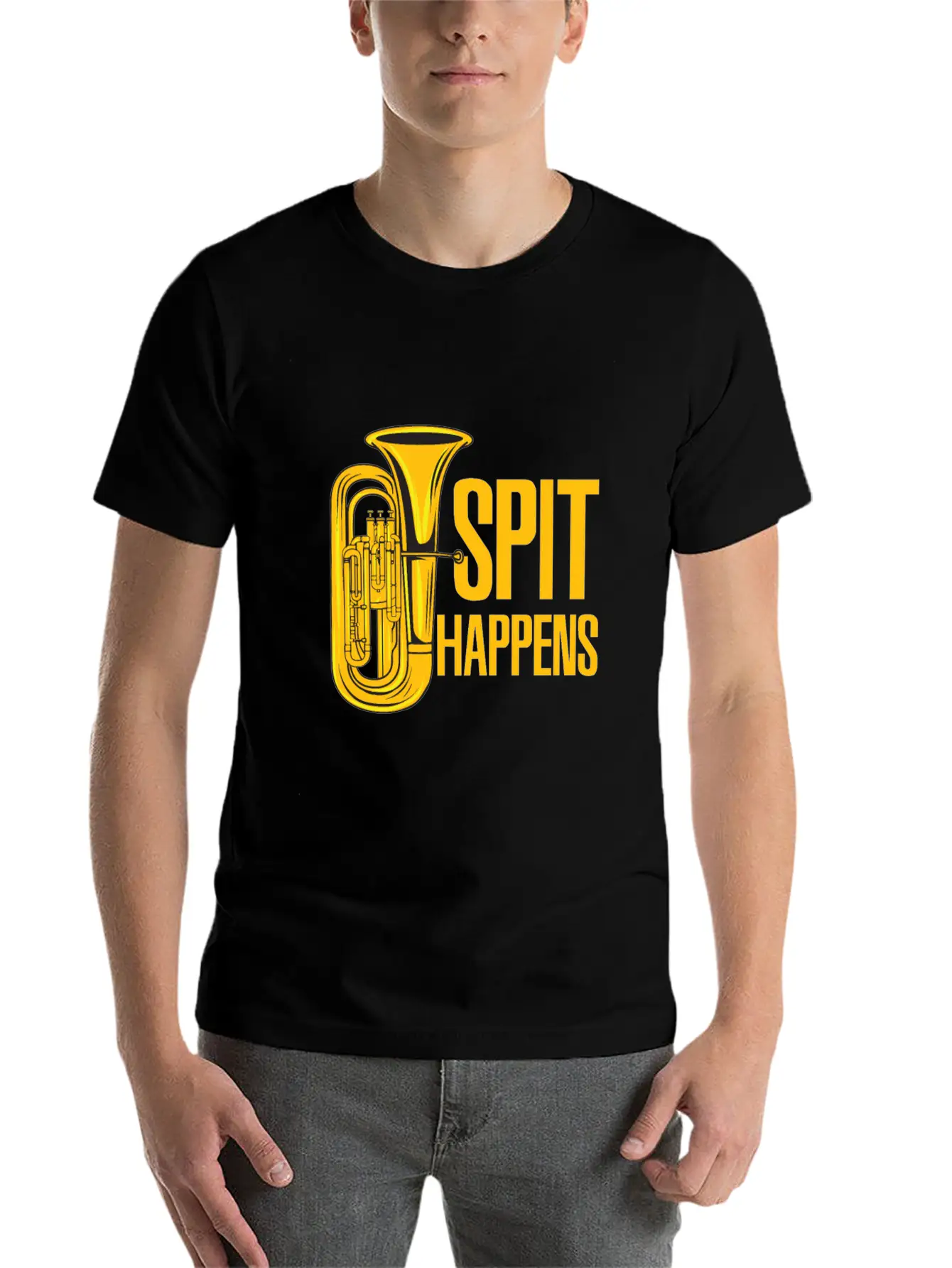 Tuba - Spit Happens Funny - Concert Lightweight Cotton T-Shirt – Daily Comfort Graphic Shirt