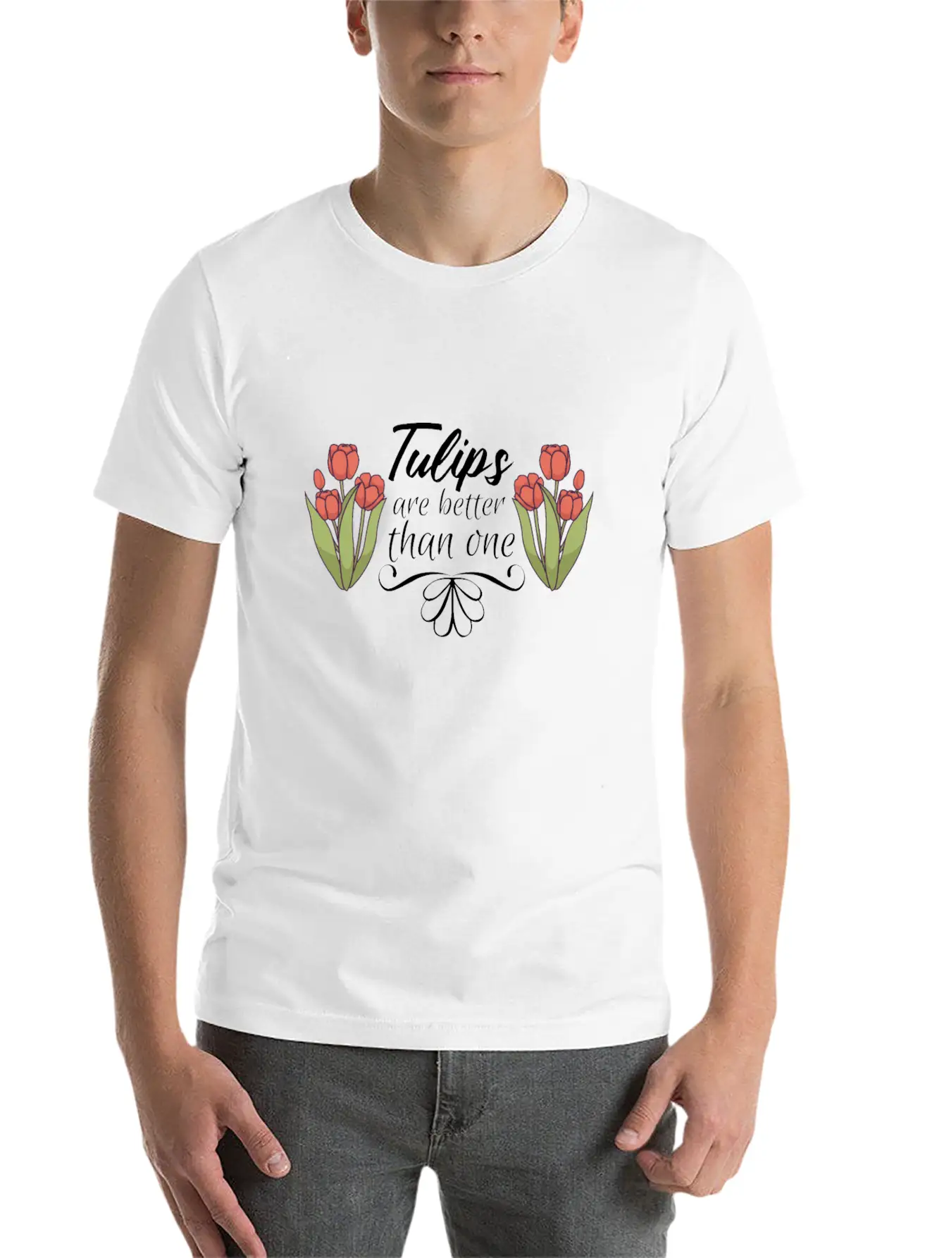 Tulips Tulip Flower Gardener Tulips Are Better Lightweight Cotton T-Shirt – Daily Comfort Graphic Shirt