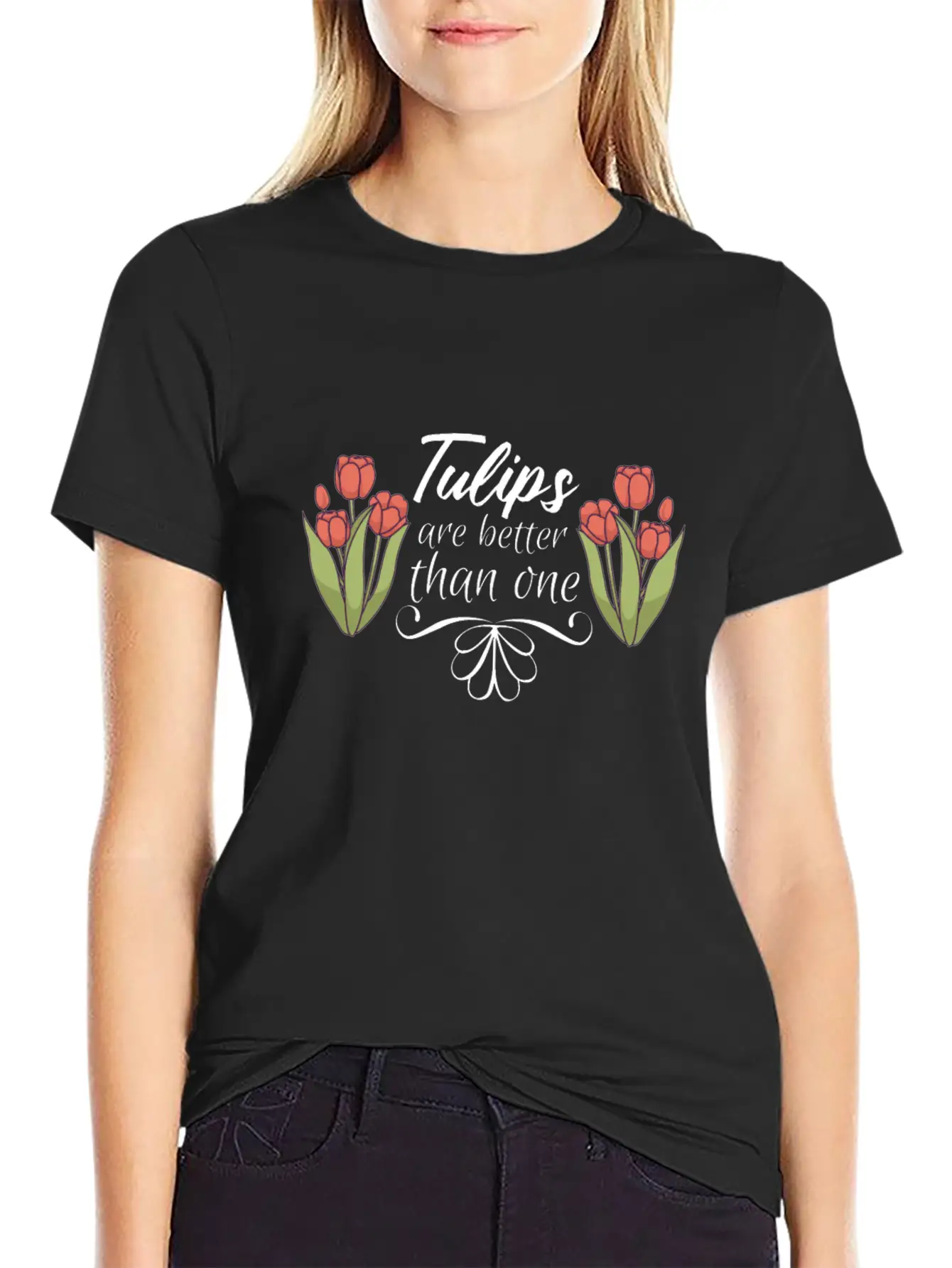 Tulips Tulip Flower Gardener Tulips Are Better Lightweight Cotton T-Shirt – Daily Comfort Graphic Shirt