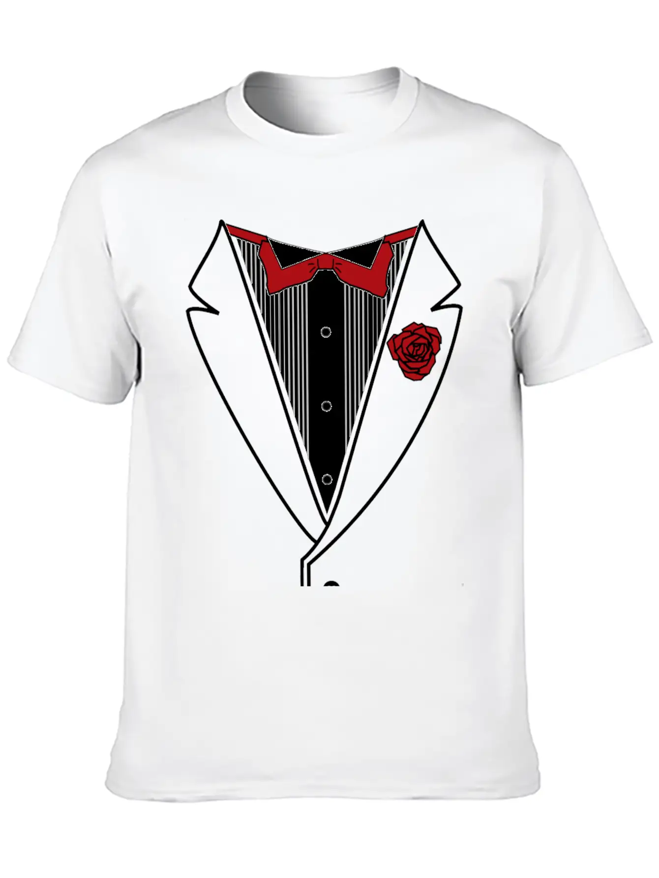 Tuxedo With Red Bow Tie Lightweight Cotton T-Shirt – Daily Comfort Graphic Shirt