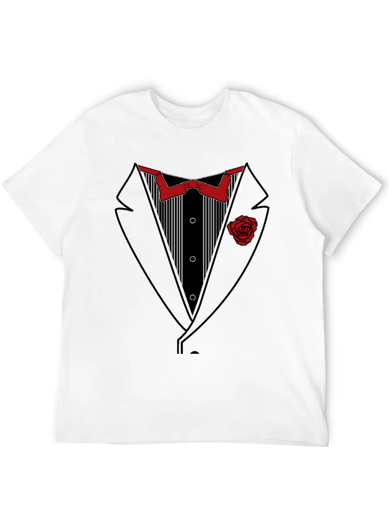 Tuxedo With Red Bow Tie Lightweight Cotton T-Shirt – Daily Comfort Graphic Shirt