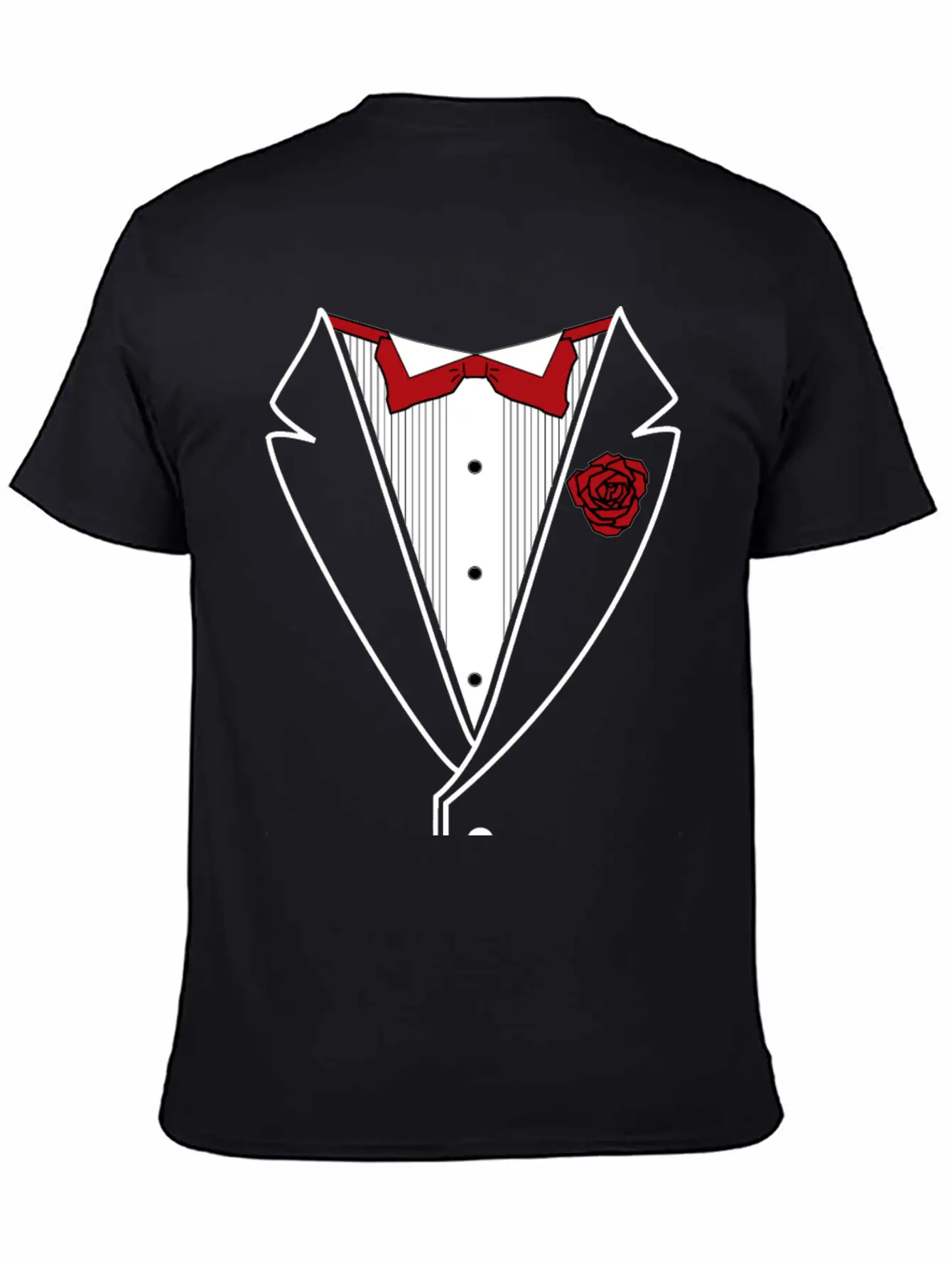 Tuxedo With Red Bow Tie Lightweight Cotton T-Shirt – Daily Comfort Graphic Shirt