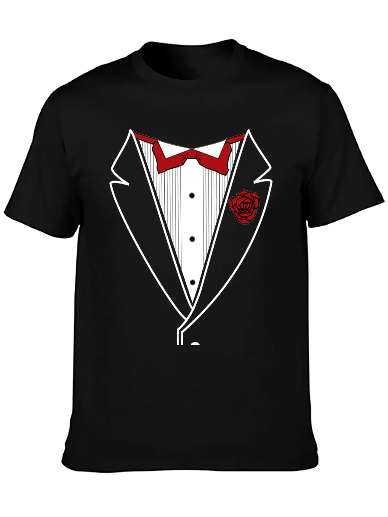 Tuxedo With Red Bow Tie Lightweight Cotton T-Shirt – Daily Comfort Graphic Shirt