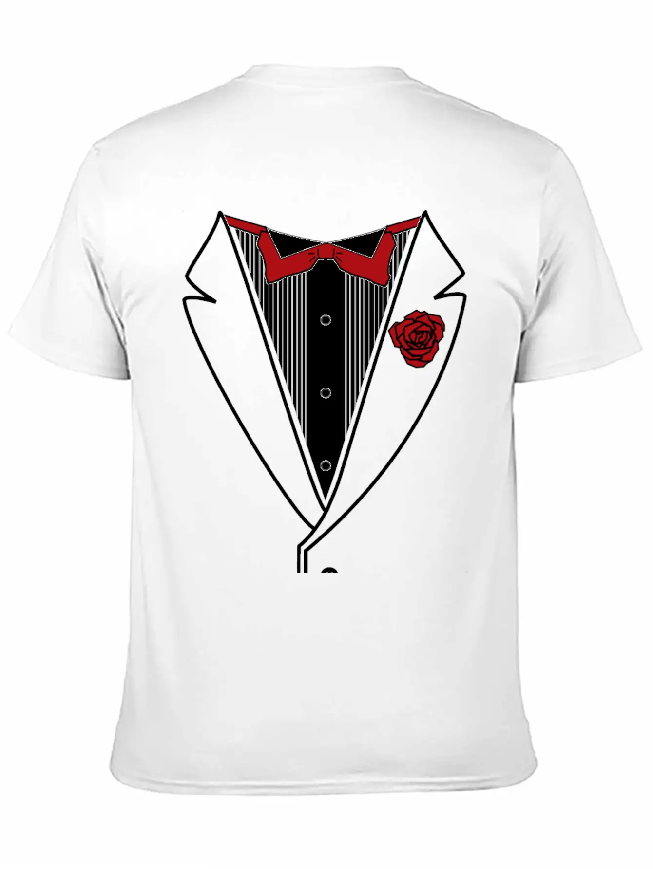 Tuxedo With Red Bow Tie Lightweight Cotton T-Shirt – Daily Comfort Graphic Shirt
