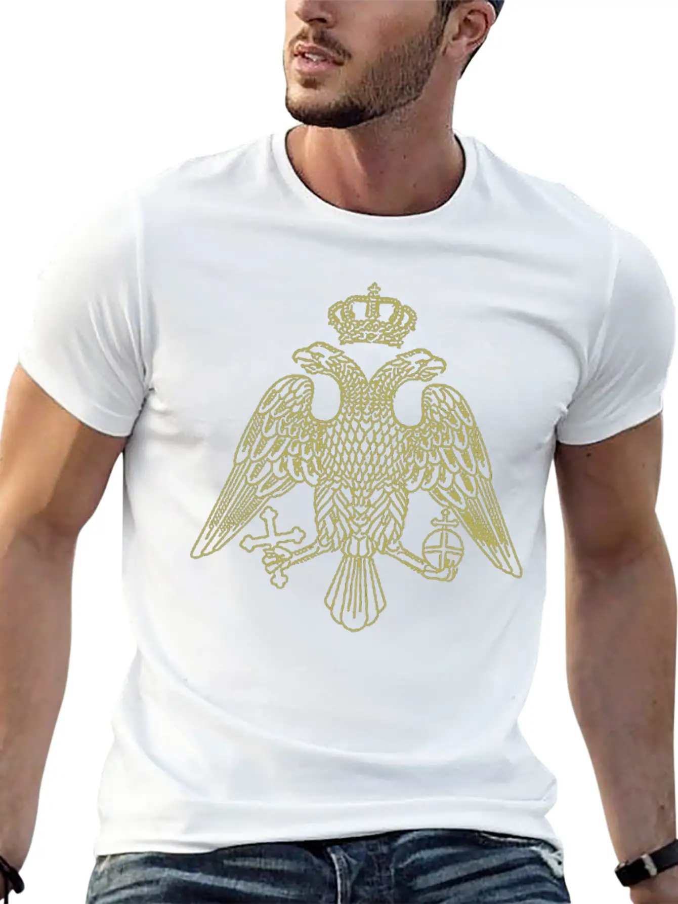 Two-headed Eagle Lightweight Cotton T-Shirt – Daily Comfort Graphic Shirt