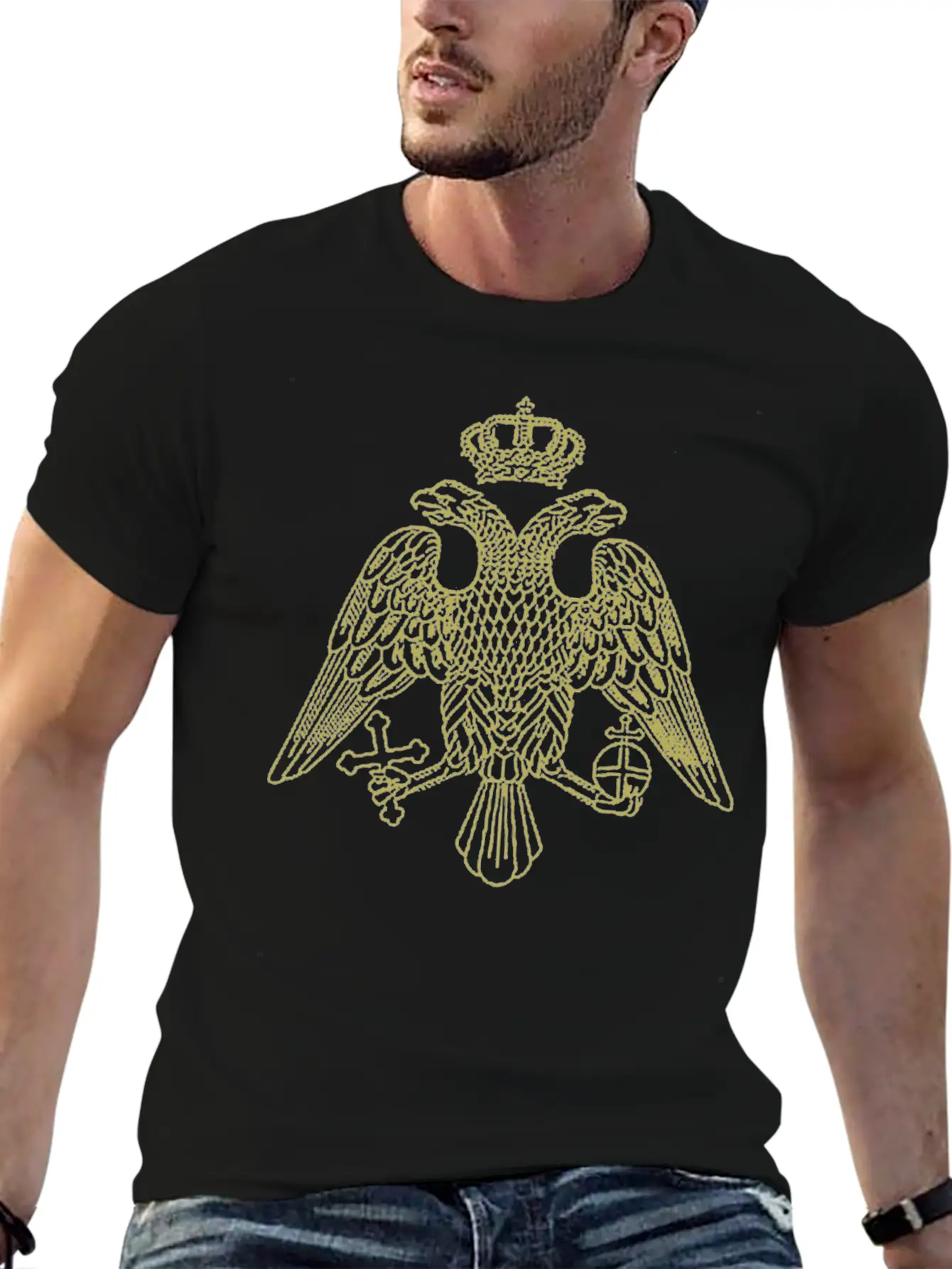 Two-headed Eagle Lightweight Cotton T-Shirt – Daily Comfort Graphic Shirt