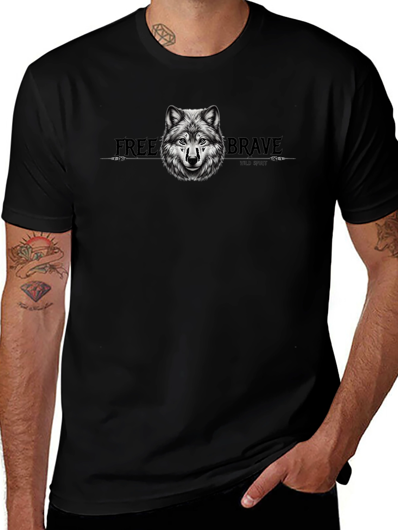 Wolf Graphic Tee - Free & Brave T-Shirt