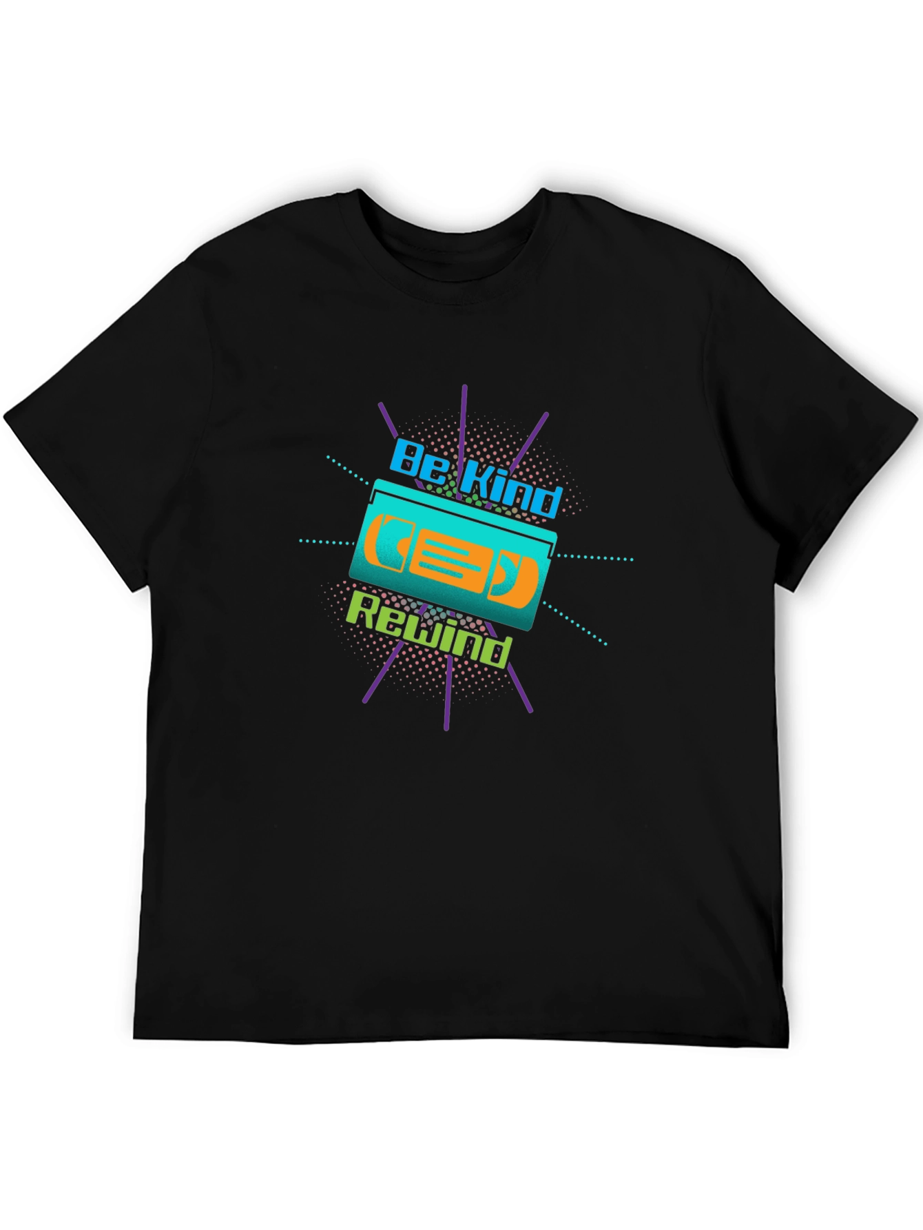 Be Kind Rewind Retro VHS Tape Black T-Shirt