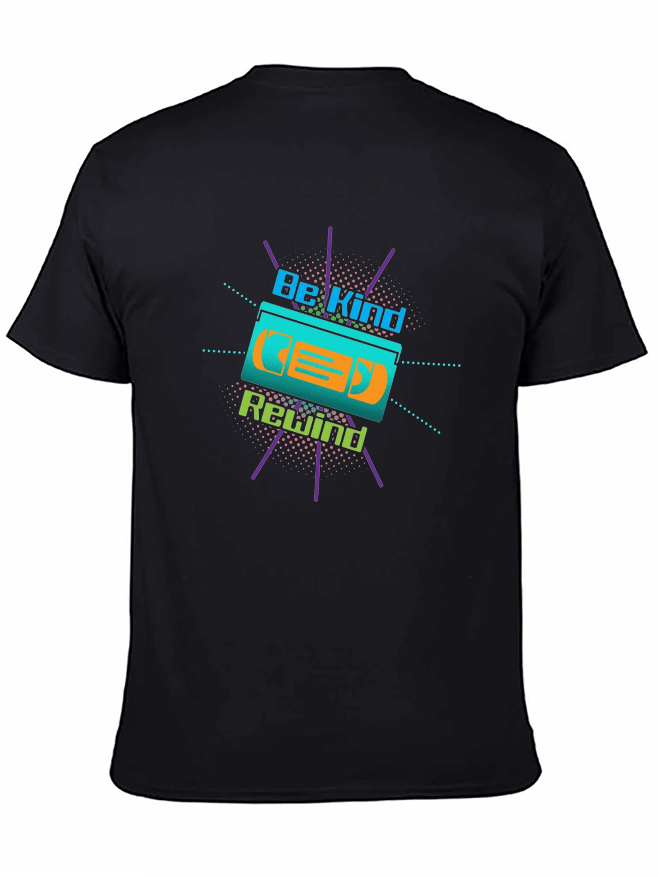 Be Kind Rewind Retro VHS Tape Black T-Shirt