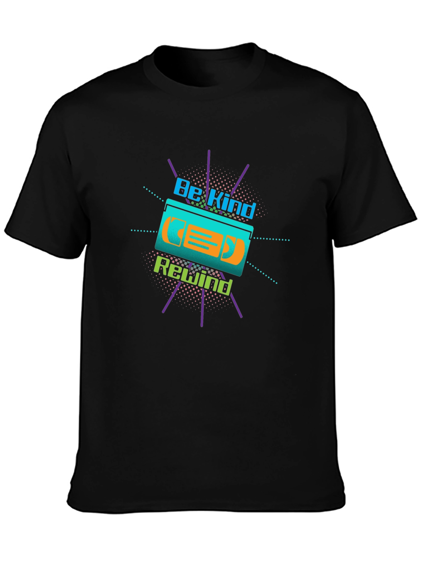 Be Kind Rewind Retro VHS Tape Black T-Shirt