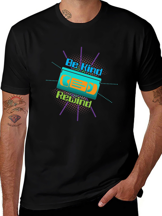 Be Kind Rewind Retro VHS Tape Black T-Shirt