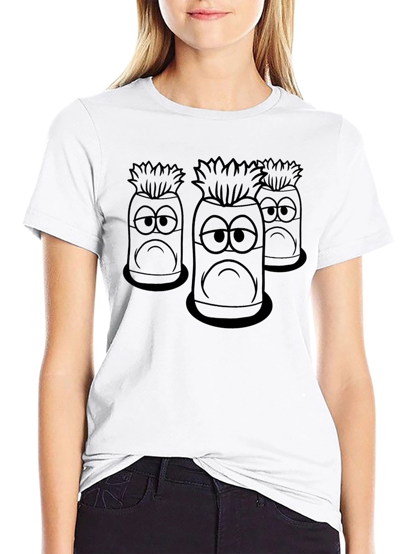 Sad Pineapple Graphic Tee - Black Cotton T-Shirt