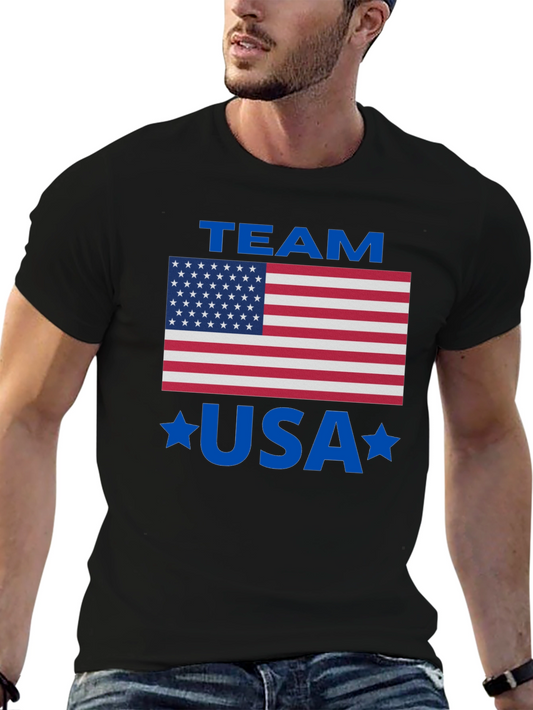 Team USA Graphic Tee - Patriotic American Flag Shirt