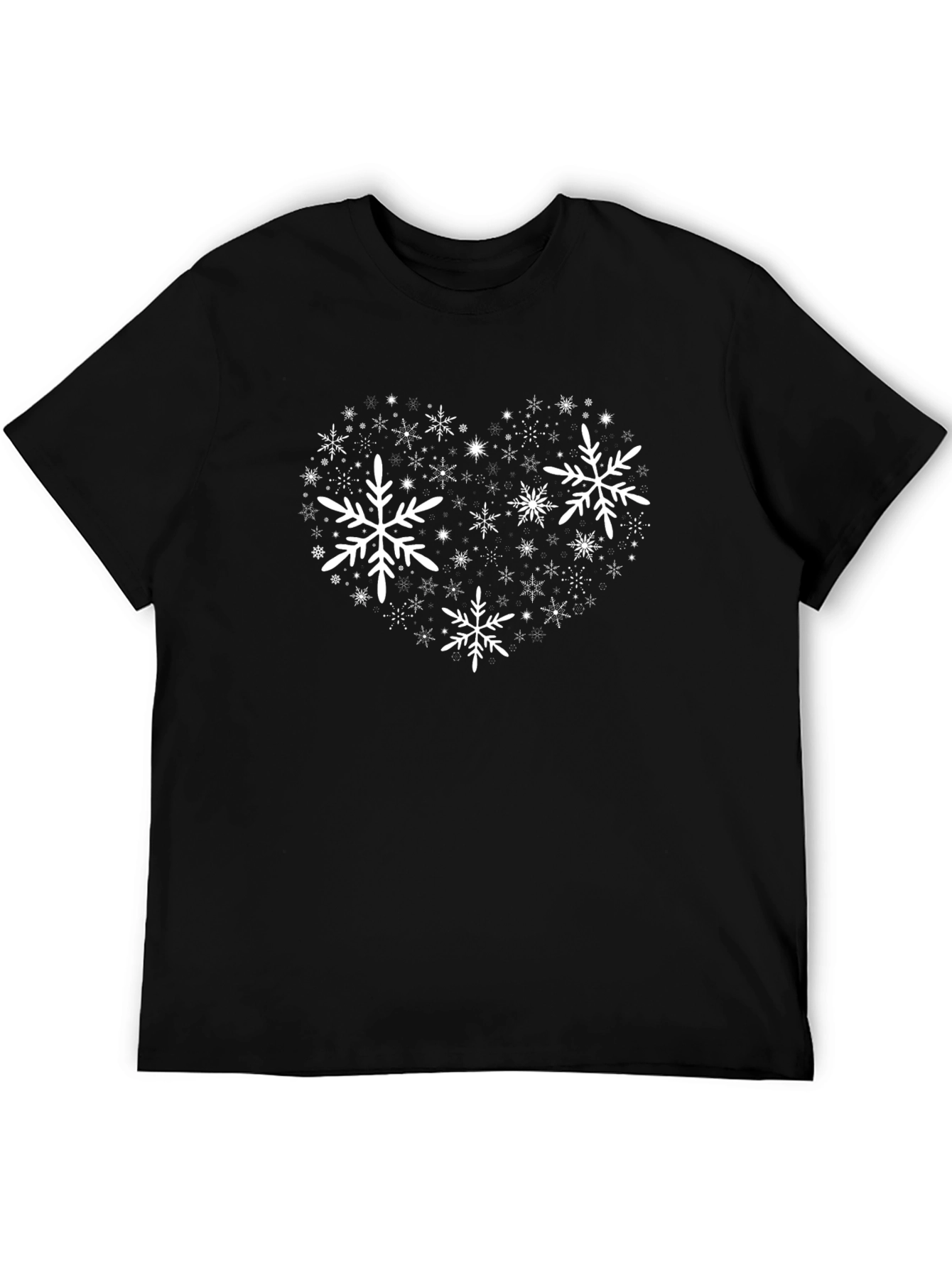 Snowflake Heart Graphic T-Shirt - Holiday Cheer
