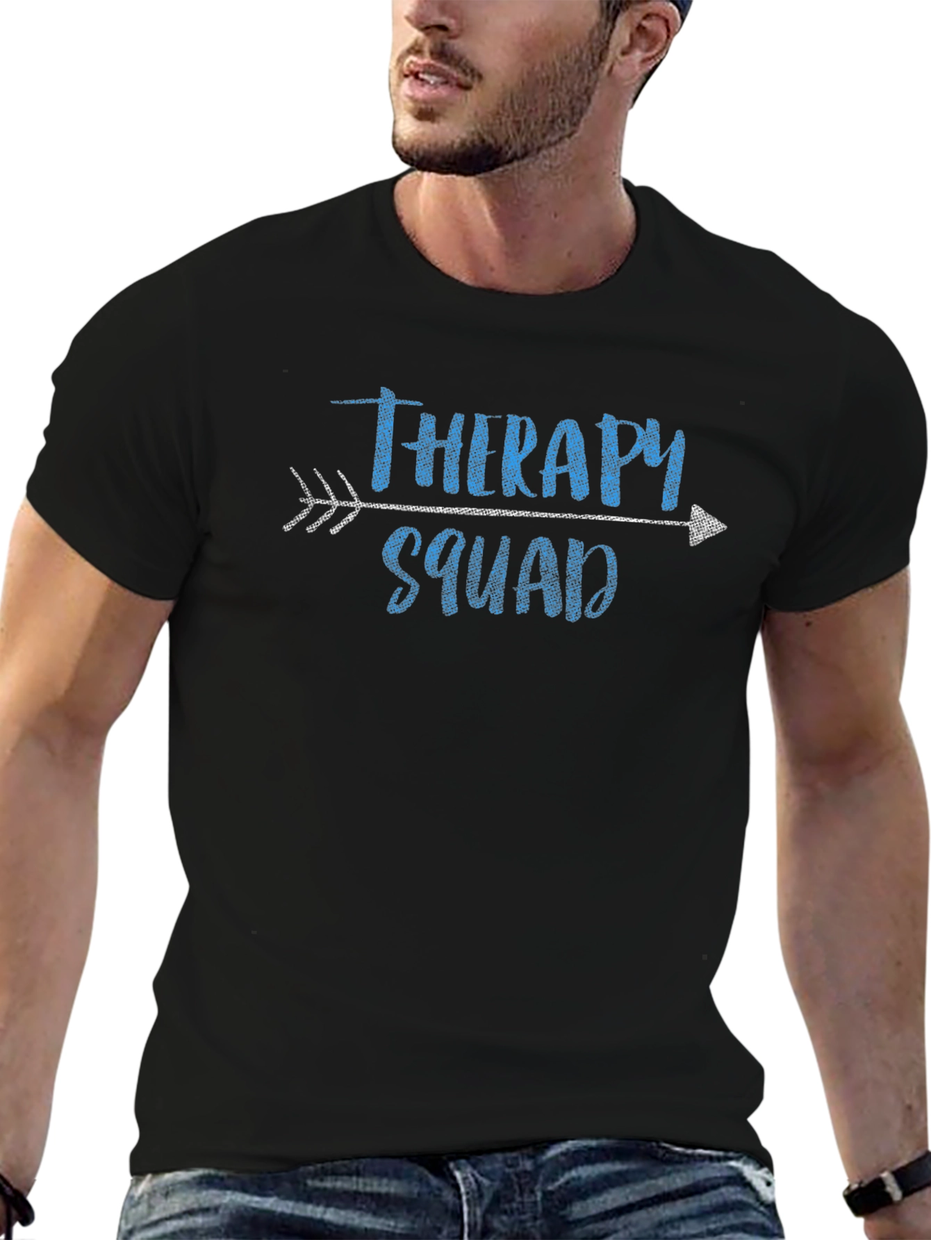Therapy Squad Arrow T-Shirt - Black Crew Neck Tee