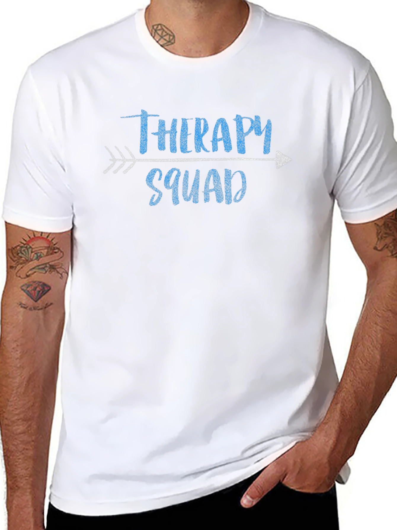Therapy Squad Arrow T-Shirt - Black Crew Neck Tee
