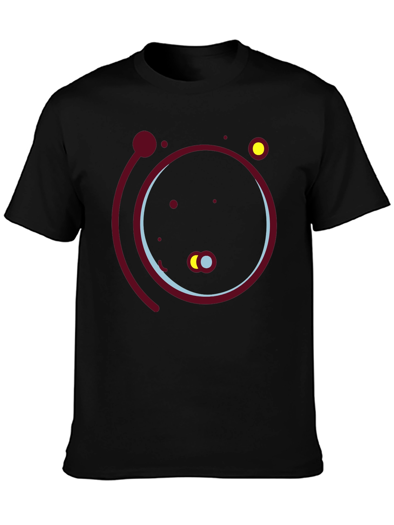 Abstract Solar System Graphic Tee - Black