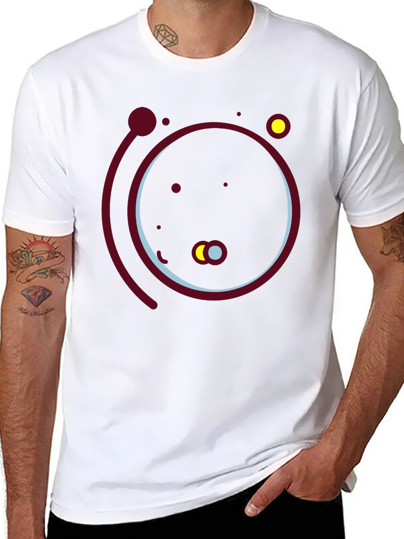Abstract Solar System Graphic Tee - Black
