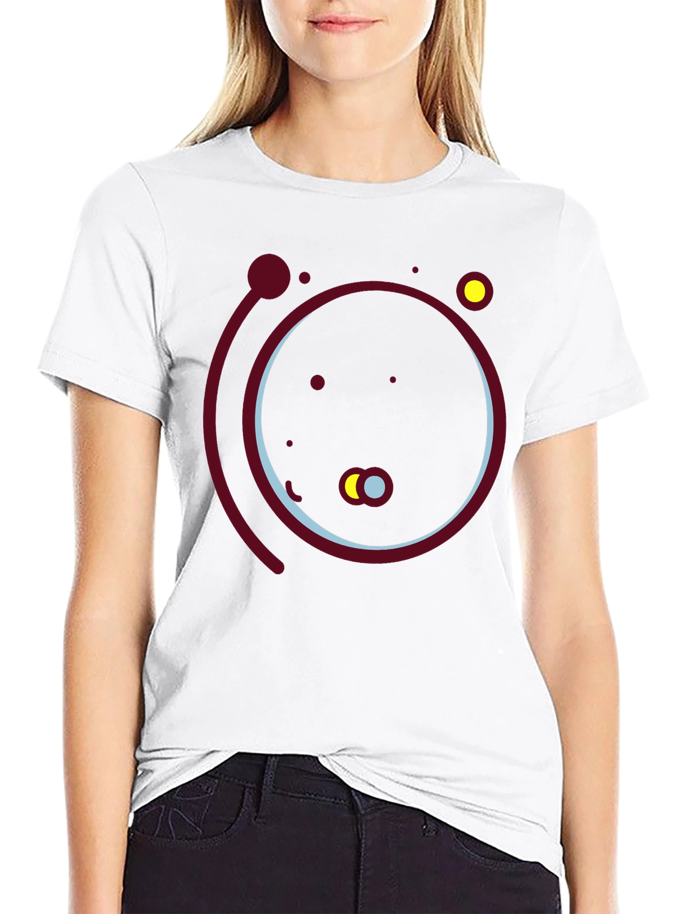 Abstract Solar System Graphic Tee - Black